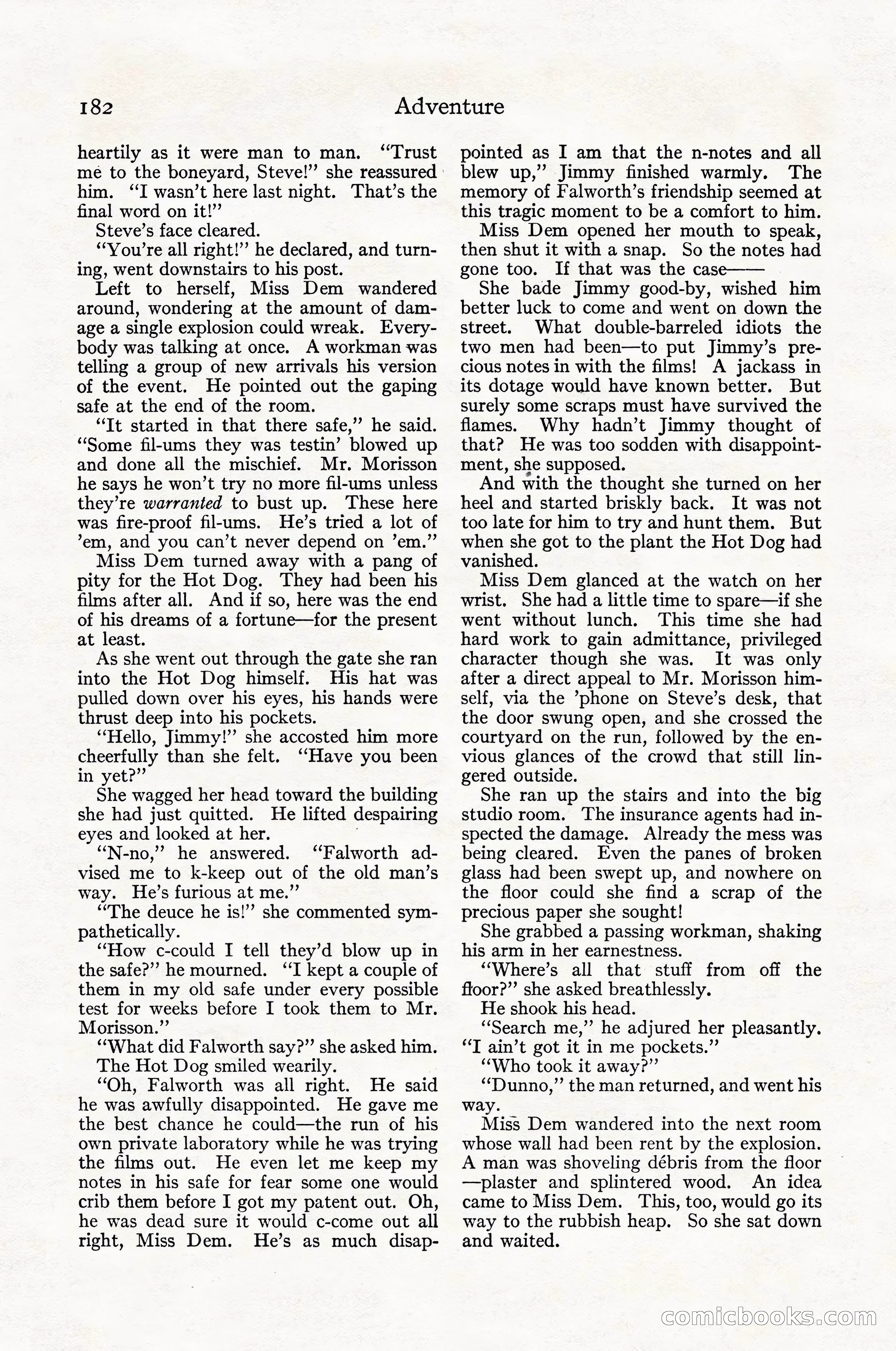 Adventure Magazine Cover, April 1916 — page 184 of 228