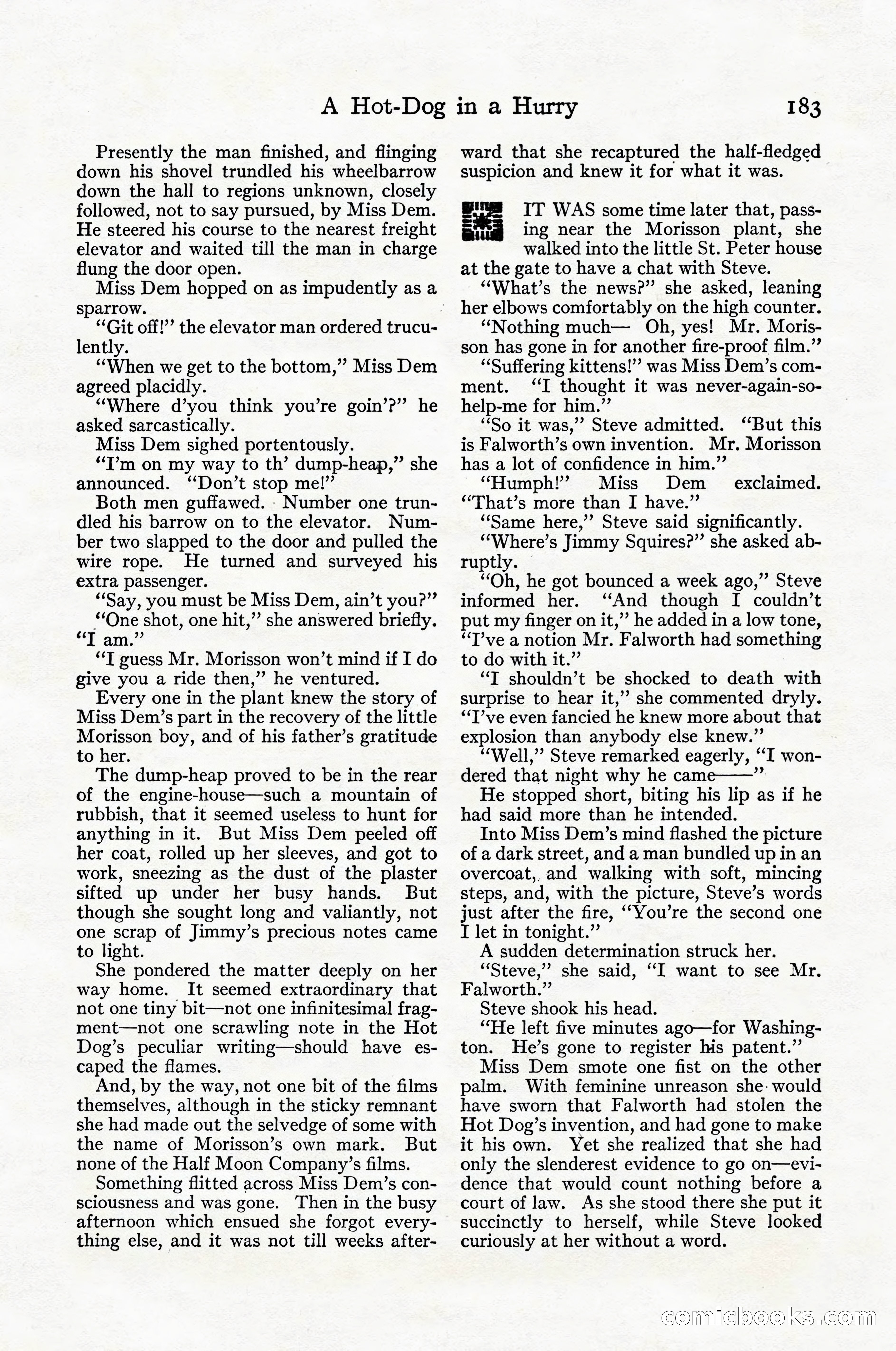 Adventure Magazine Cover, April 1916 — page 185 of 228