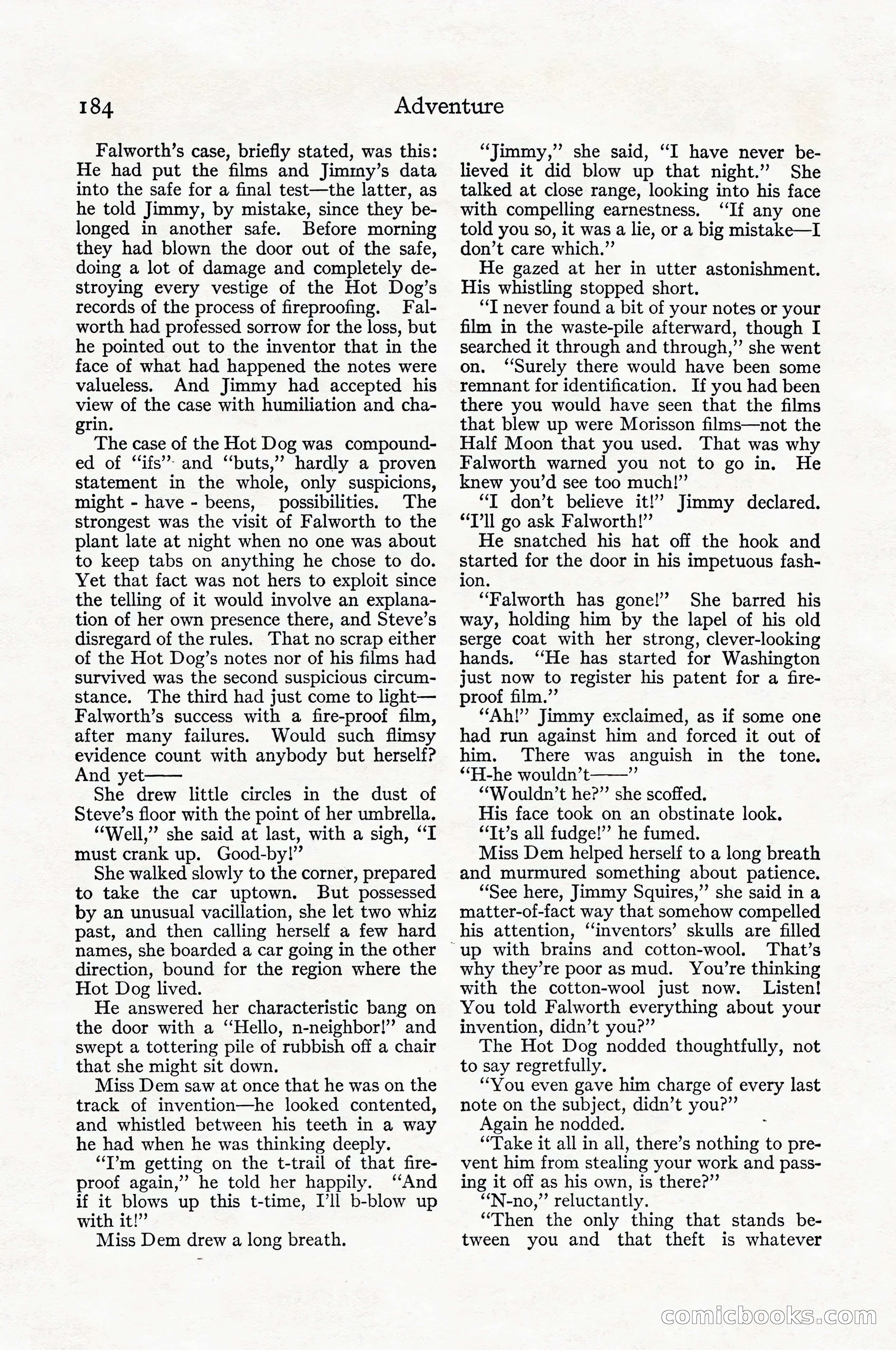 Adventure Magazine Cover, April 1916 — page 186 of 228