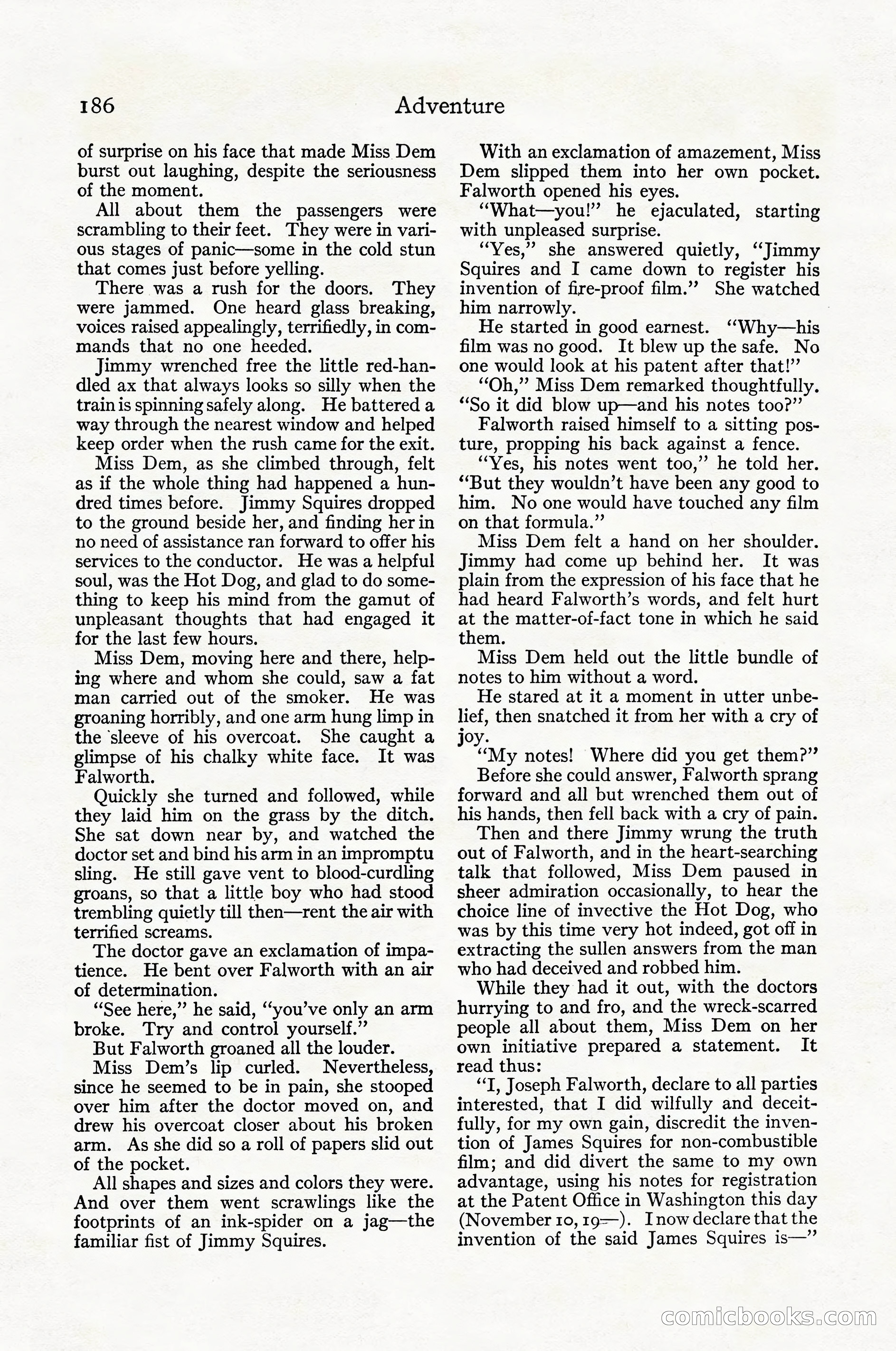 Adventure Magazine Cover, April 1916 — page 188 of 228
