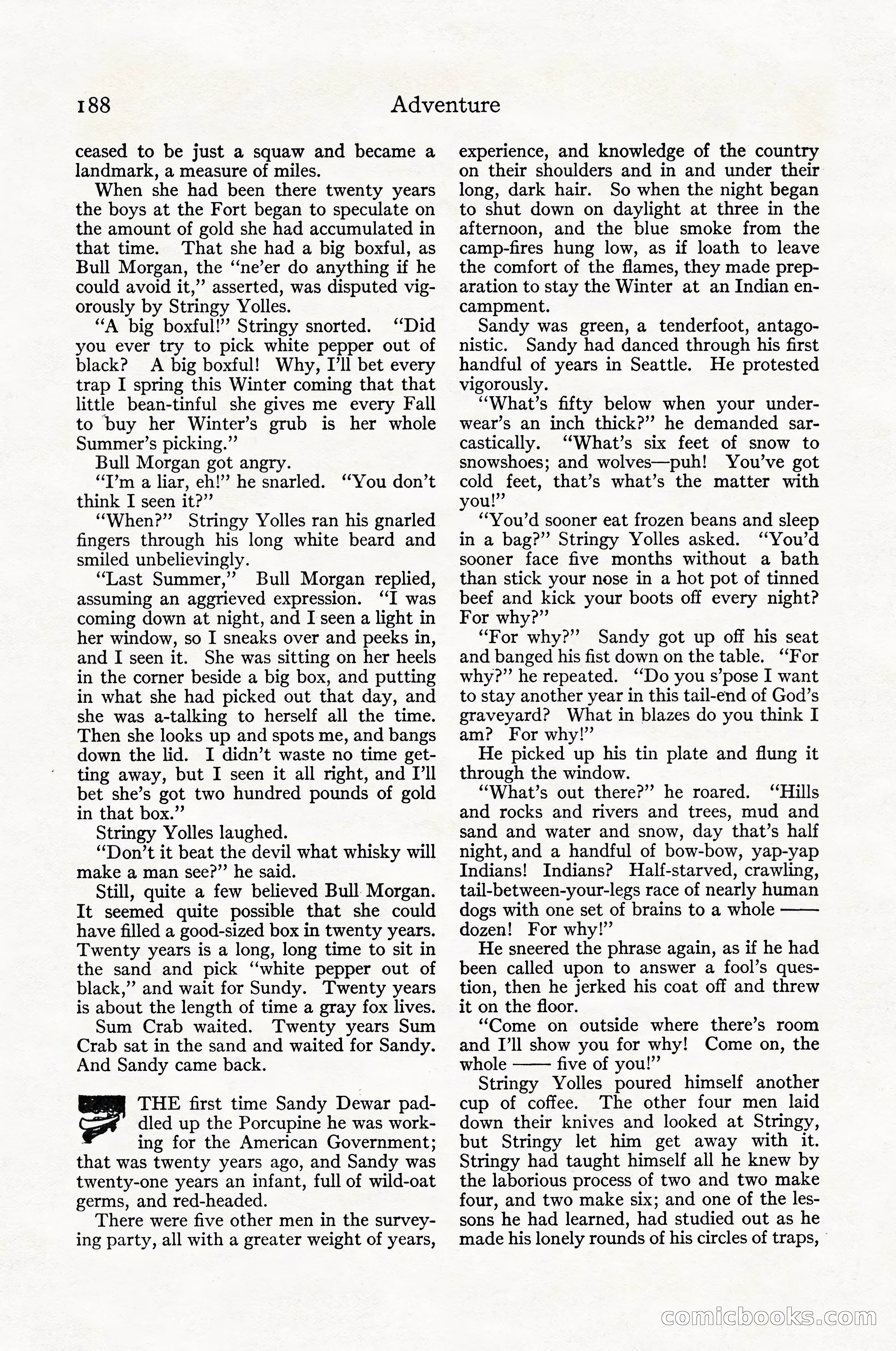 Adventure Magazine Cover, April 1916 — page 190 of 228
