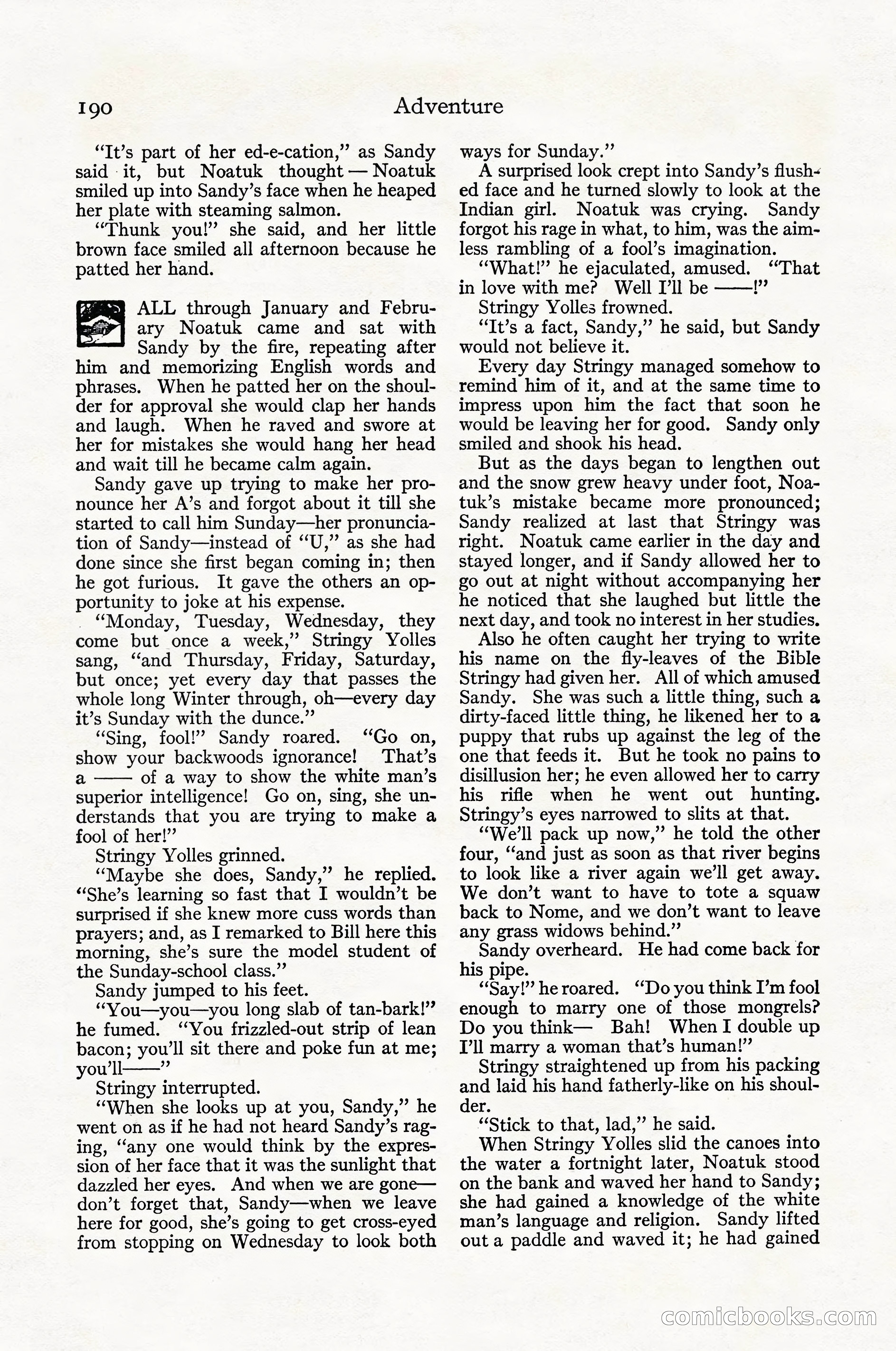 Adventure Magazine Cover, April 1916 — page 192 of 228