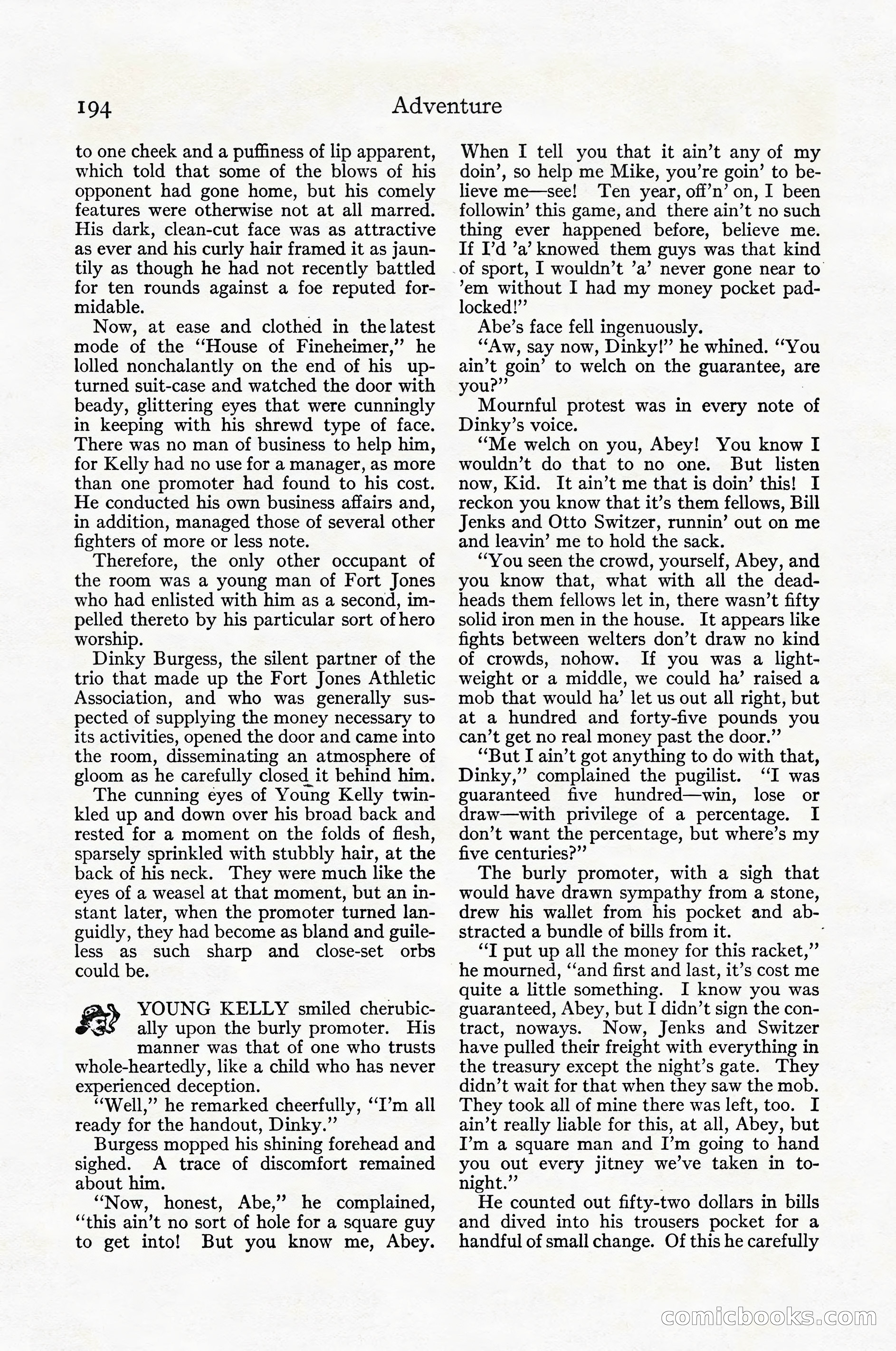 Adventure Magazine Cover, April 1916 — page 196 of 228