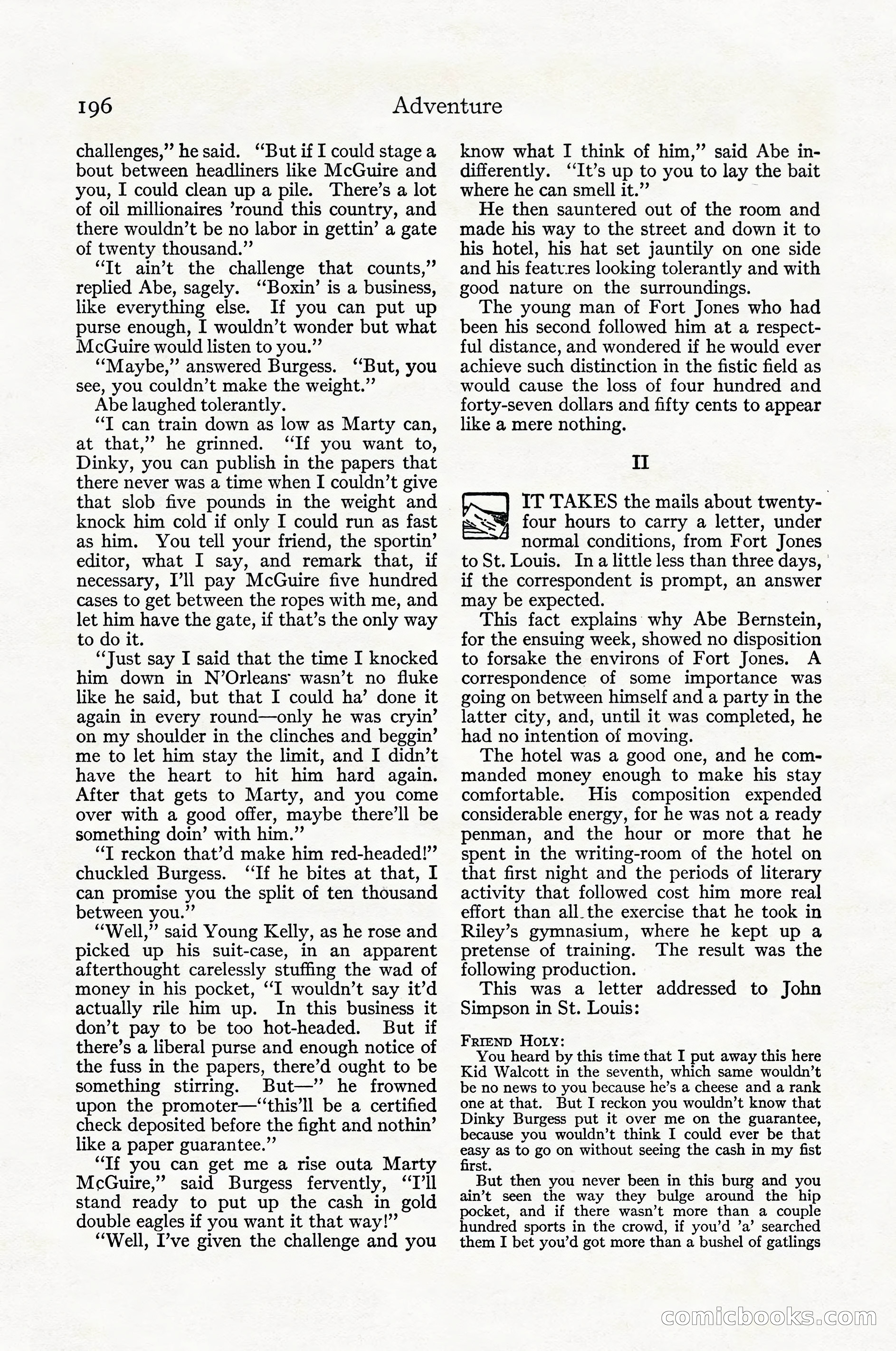 Adventure Magazine Cover, April 1916 — page 198 of 228