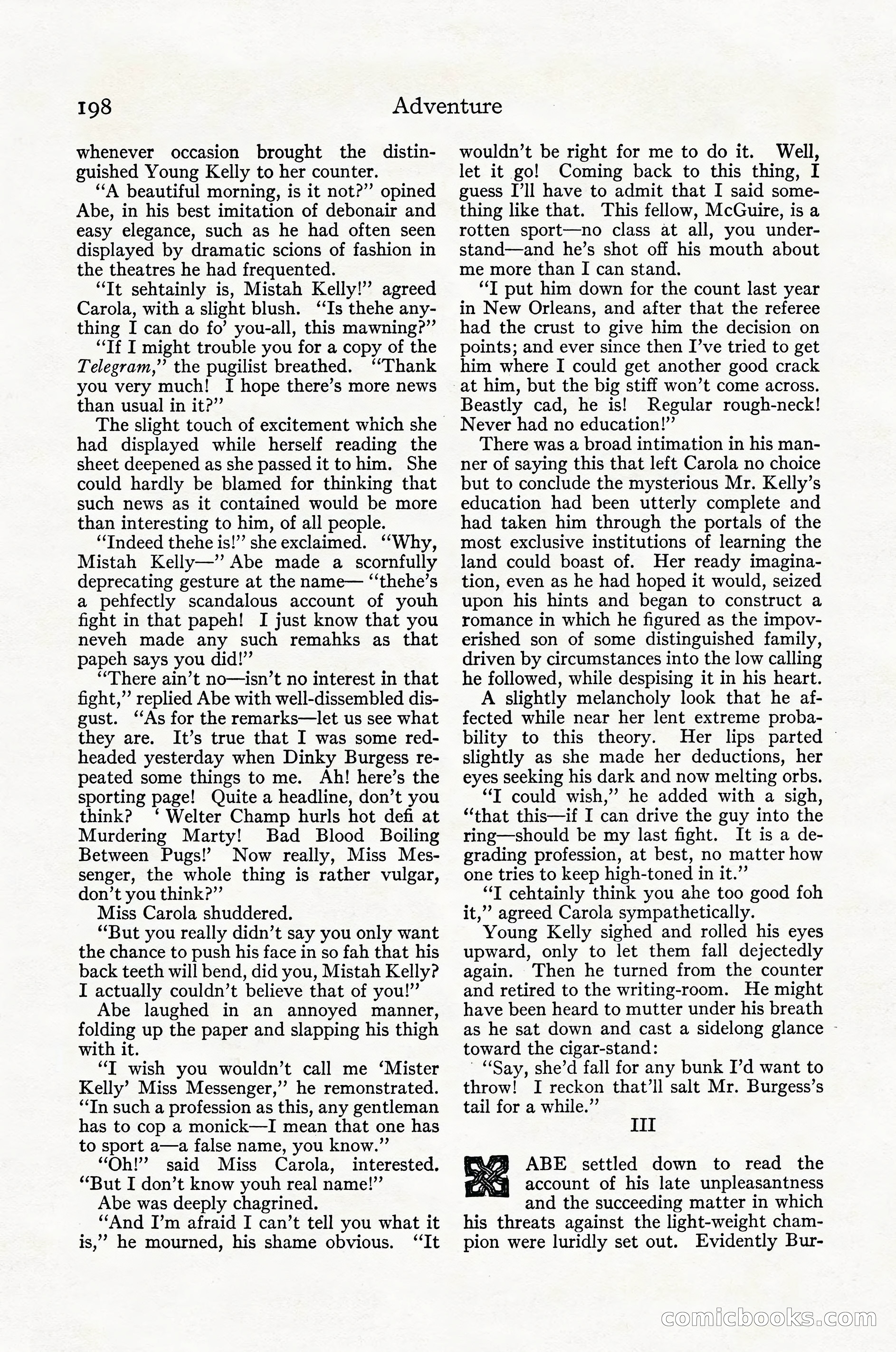 Adventure Magazine Cover, April 1916 — page 200 of 228