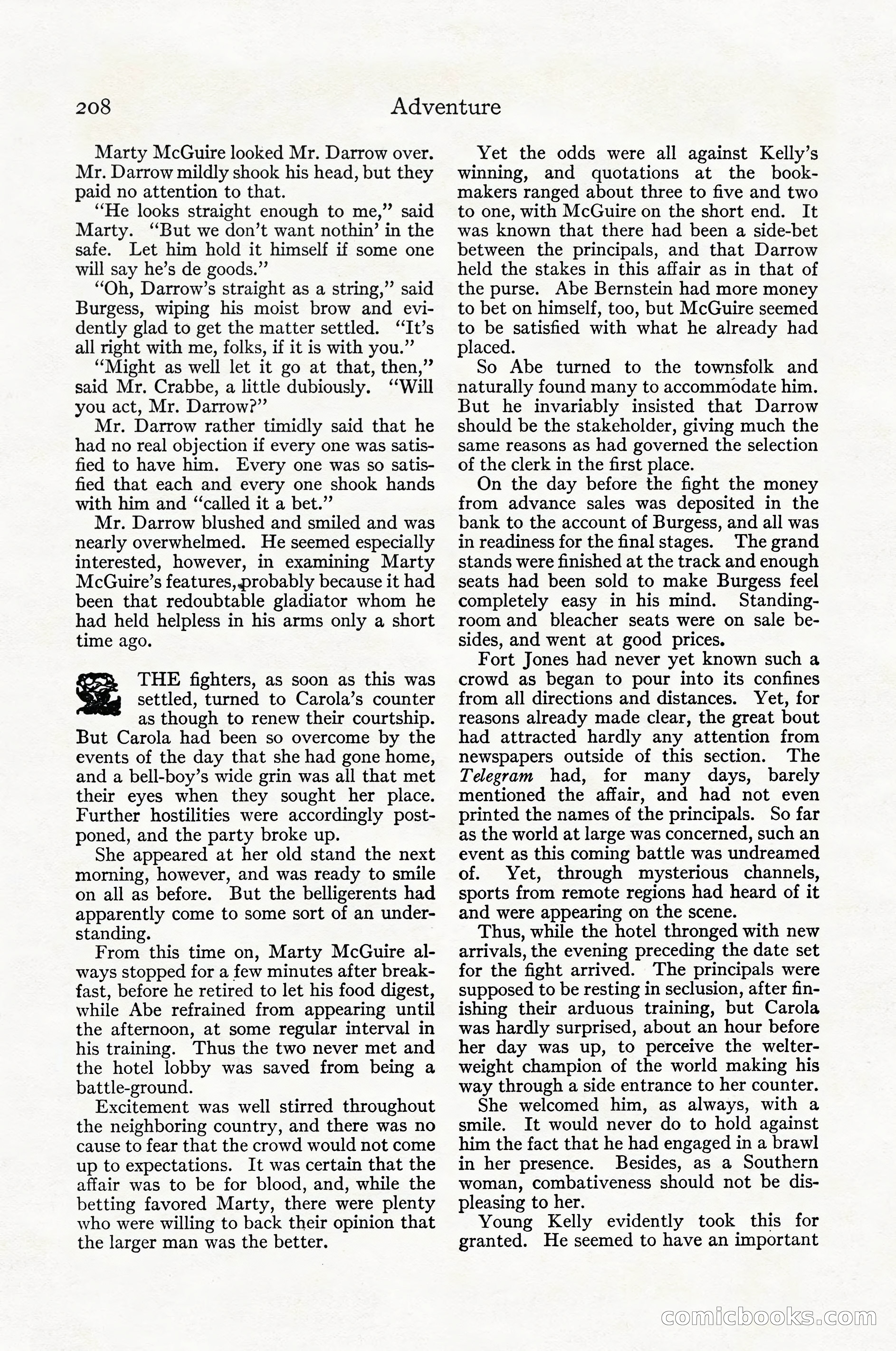 Adventure Magazine Cover, April 1916 — page 210 of 228