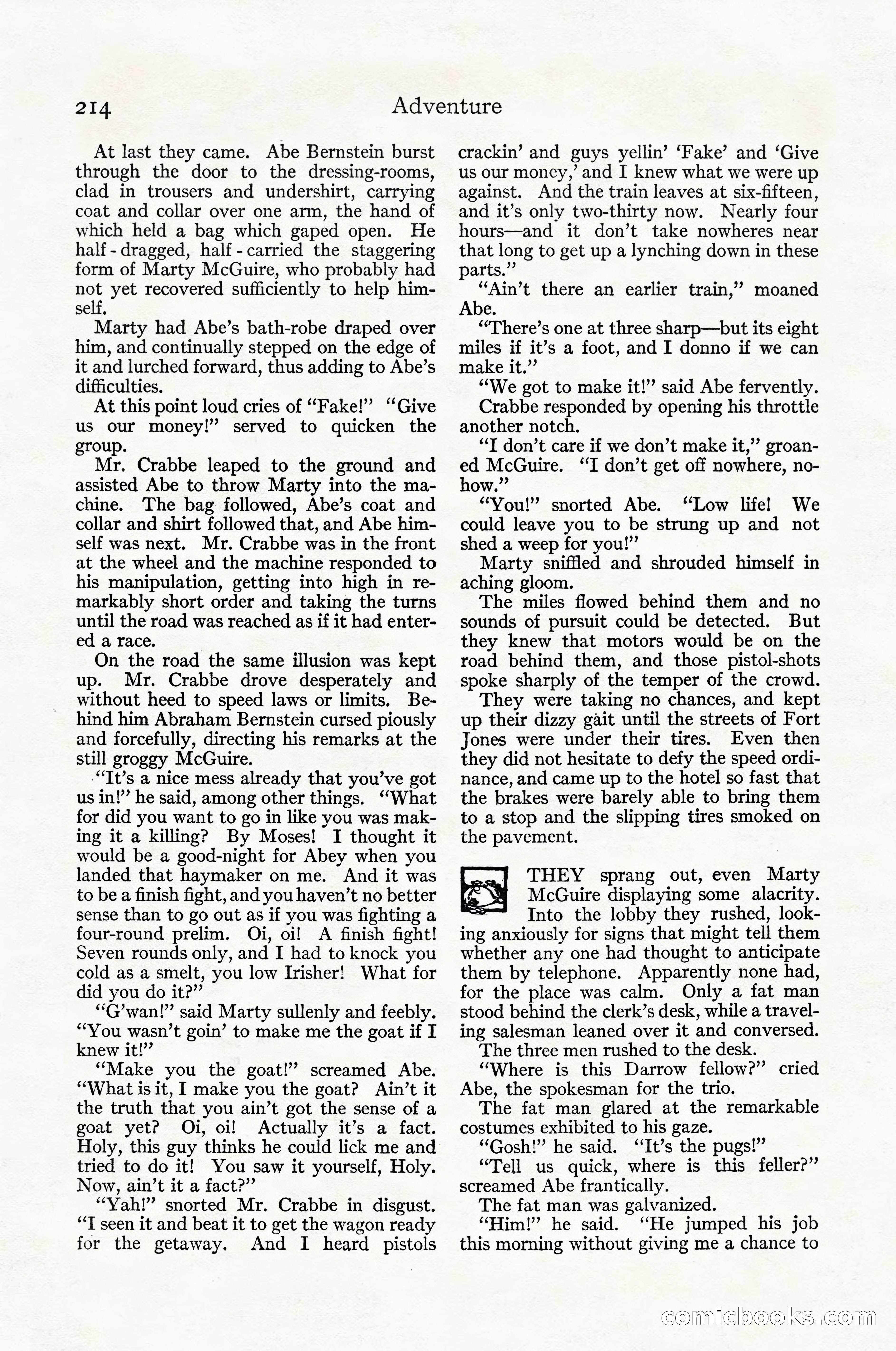 Adventure Magazine Cover, April 1916 — page 216 of 228
