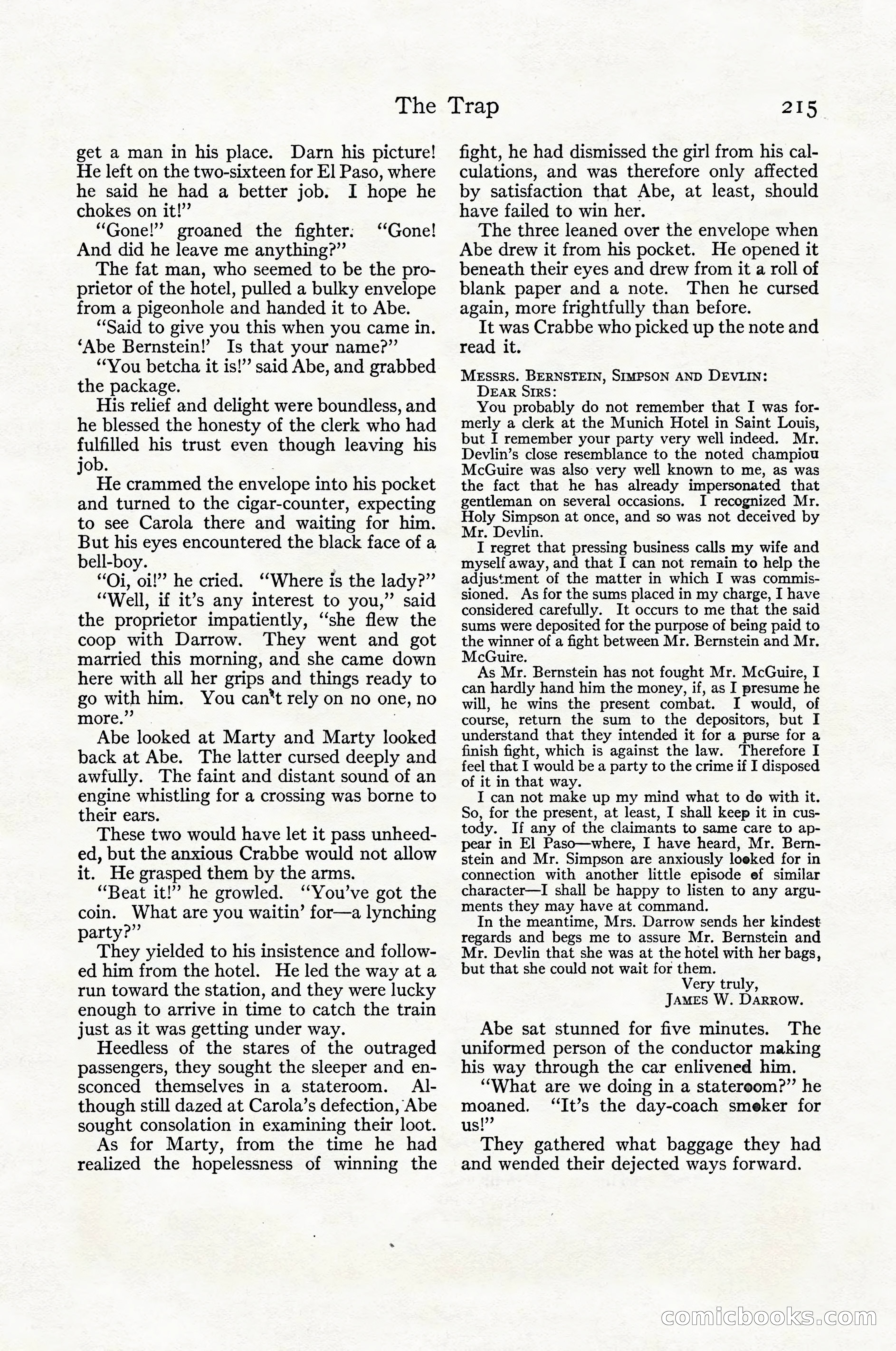 Adventure Magazine Cover, April 1916 — page 217 of 228