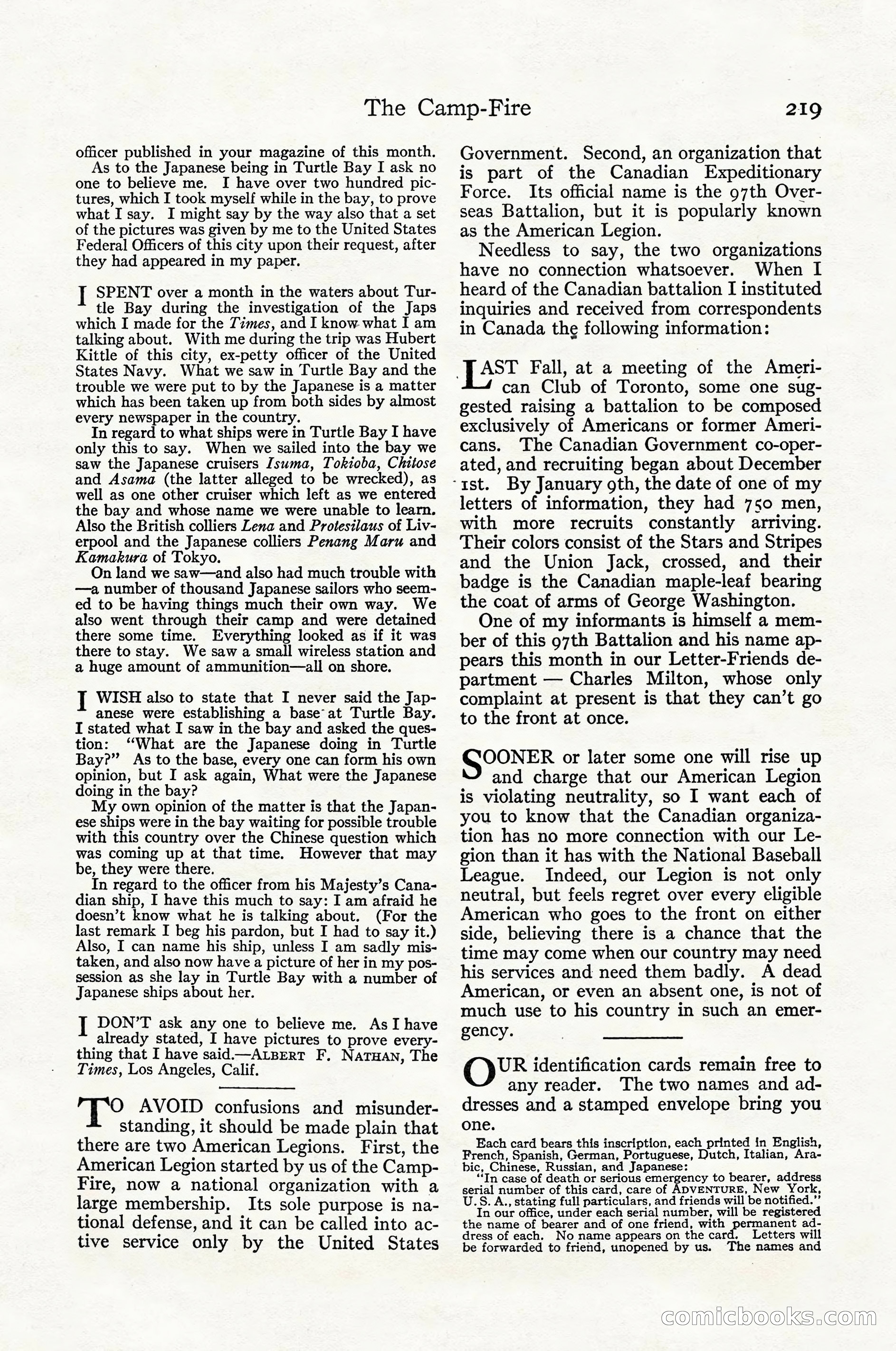 Adventure Magazine Cover, April 1916 — page 221 of 228