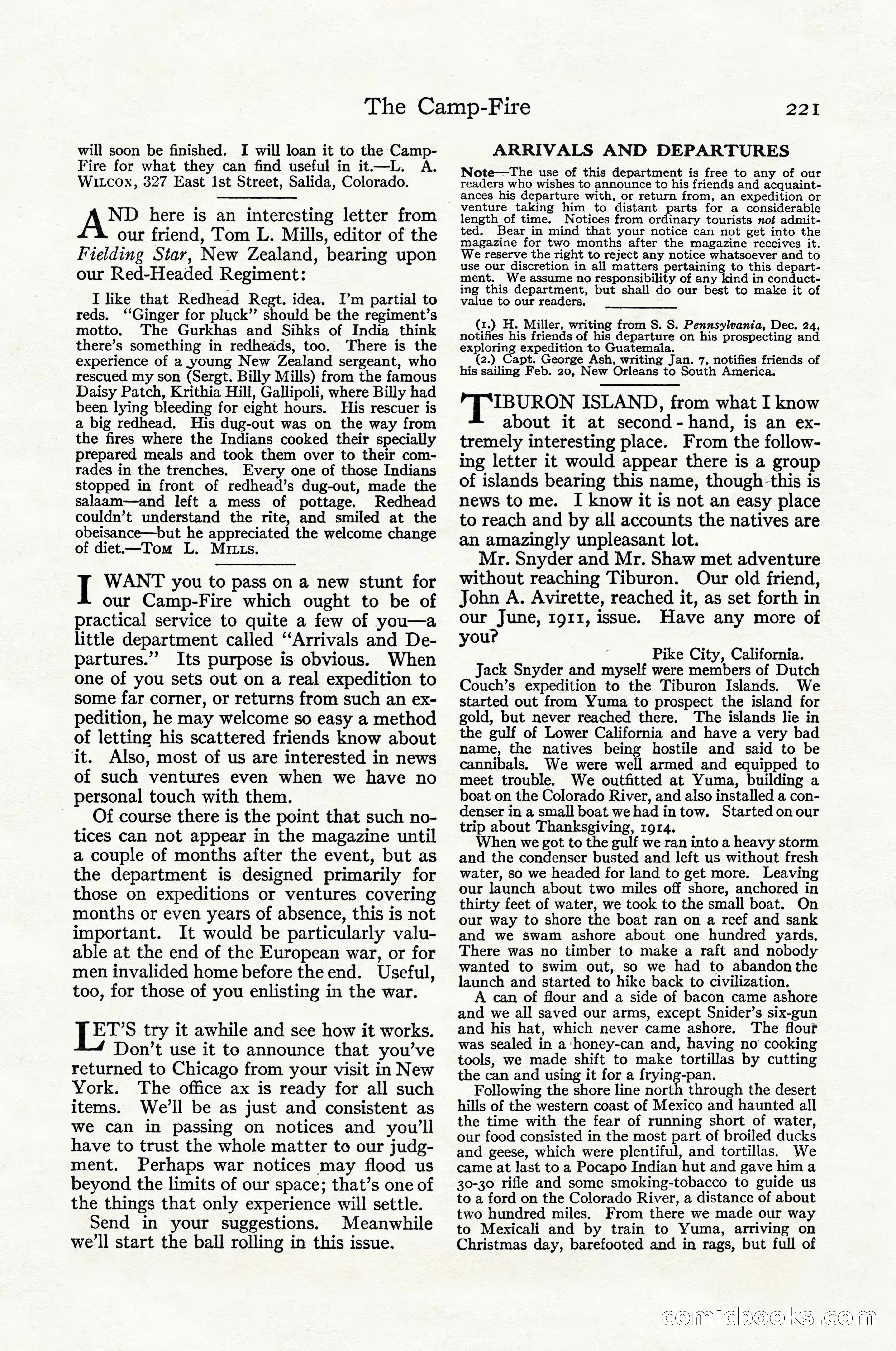Adventure Magazine Cover, April 1916 — page 223 of 228