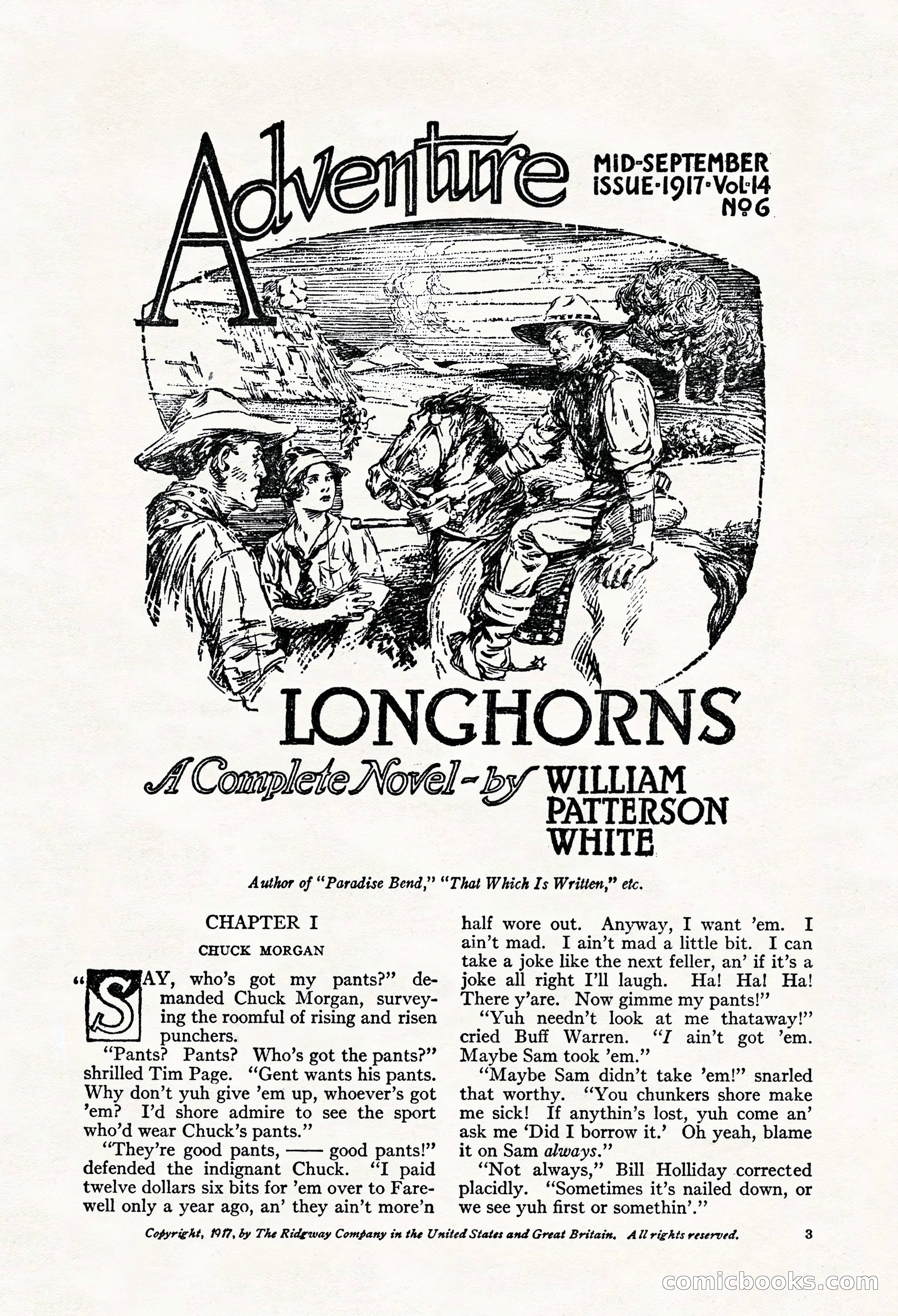 Adventure Magazine, Mid-September 1917 — page 5 of 196