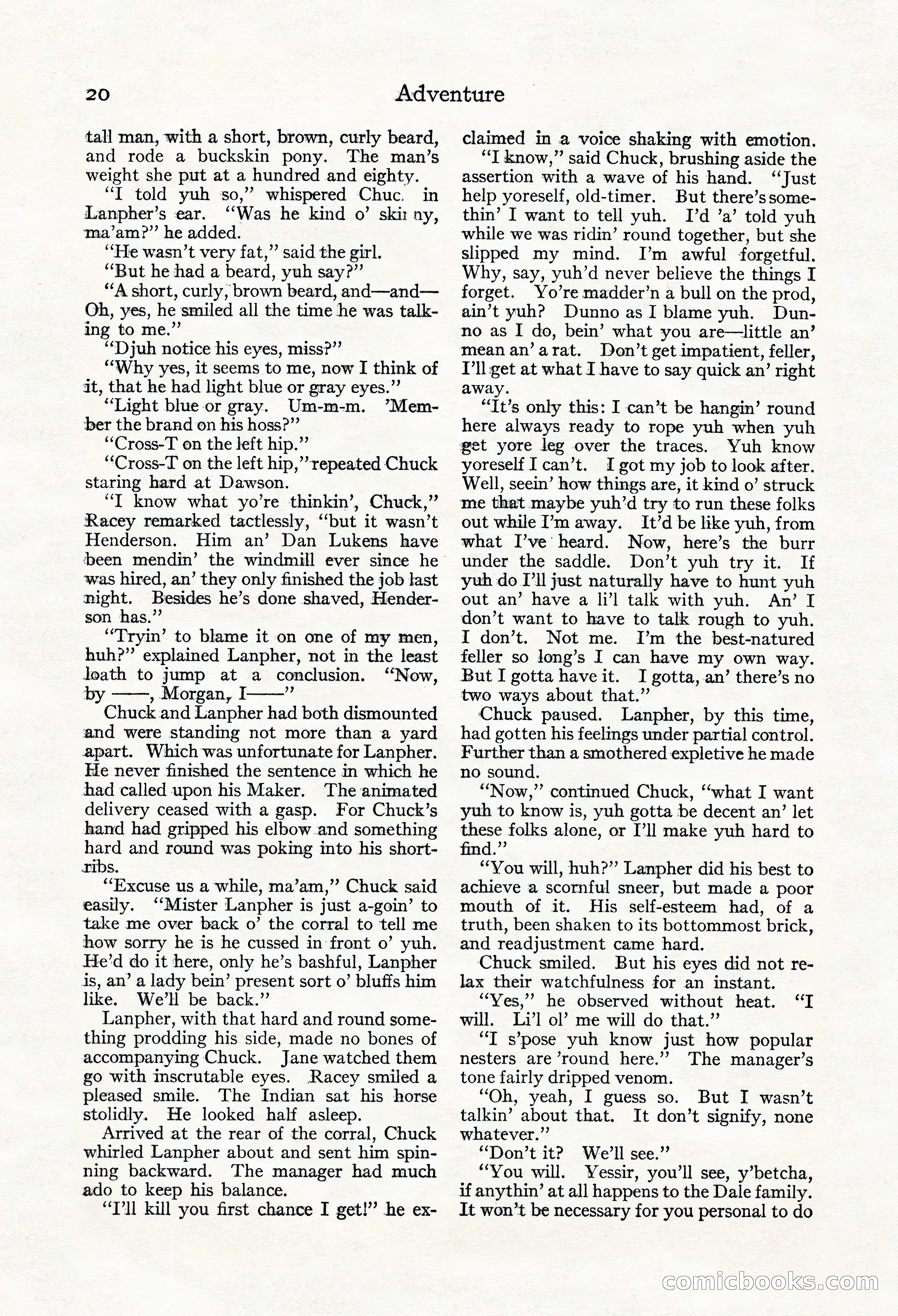 Adventure Magazine, Mid-September 1917 — page 22 of 196