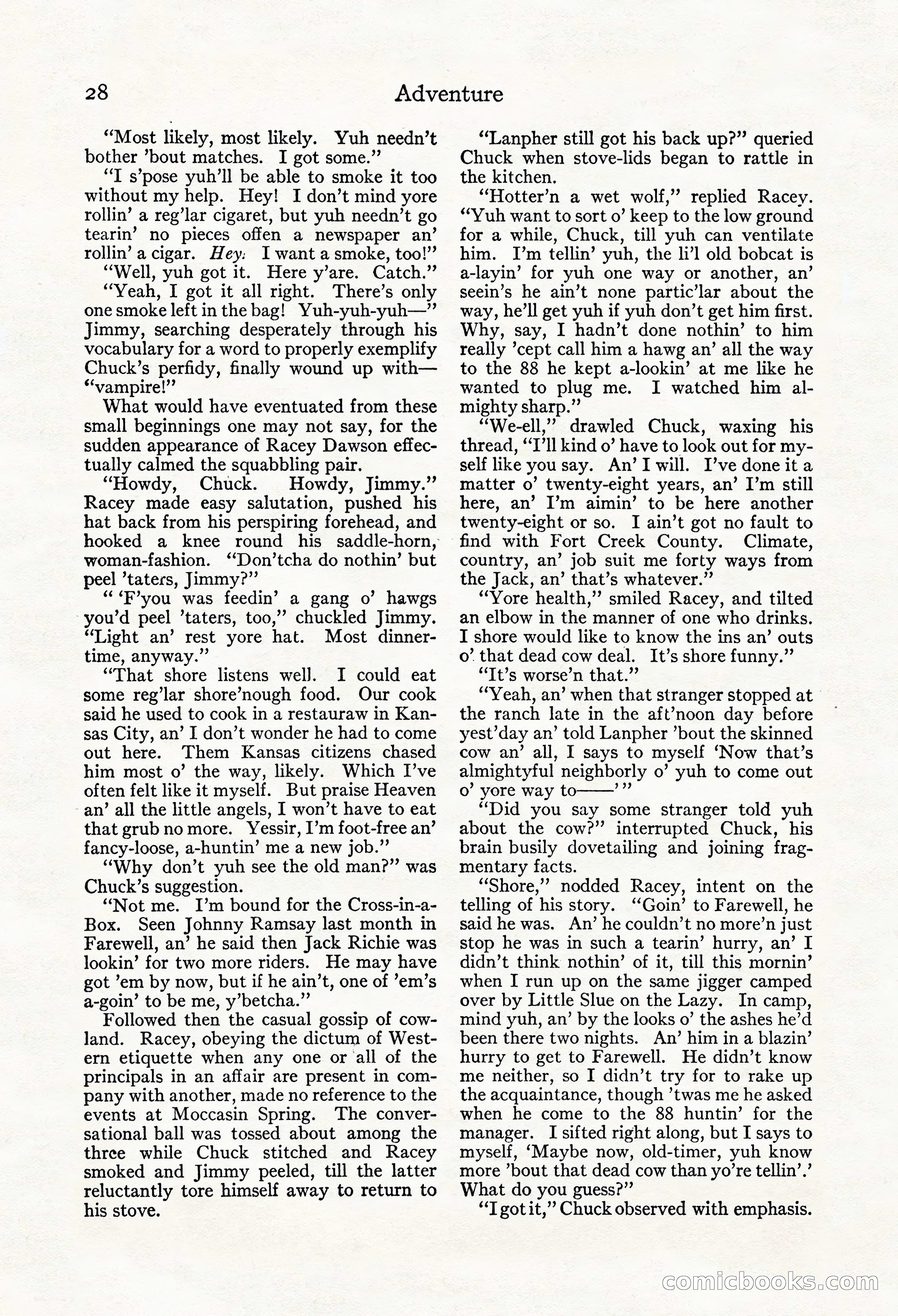 Adventure Magazine, Mid-September 1917 — page 30 of 196