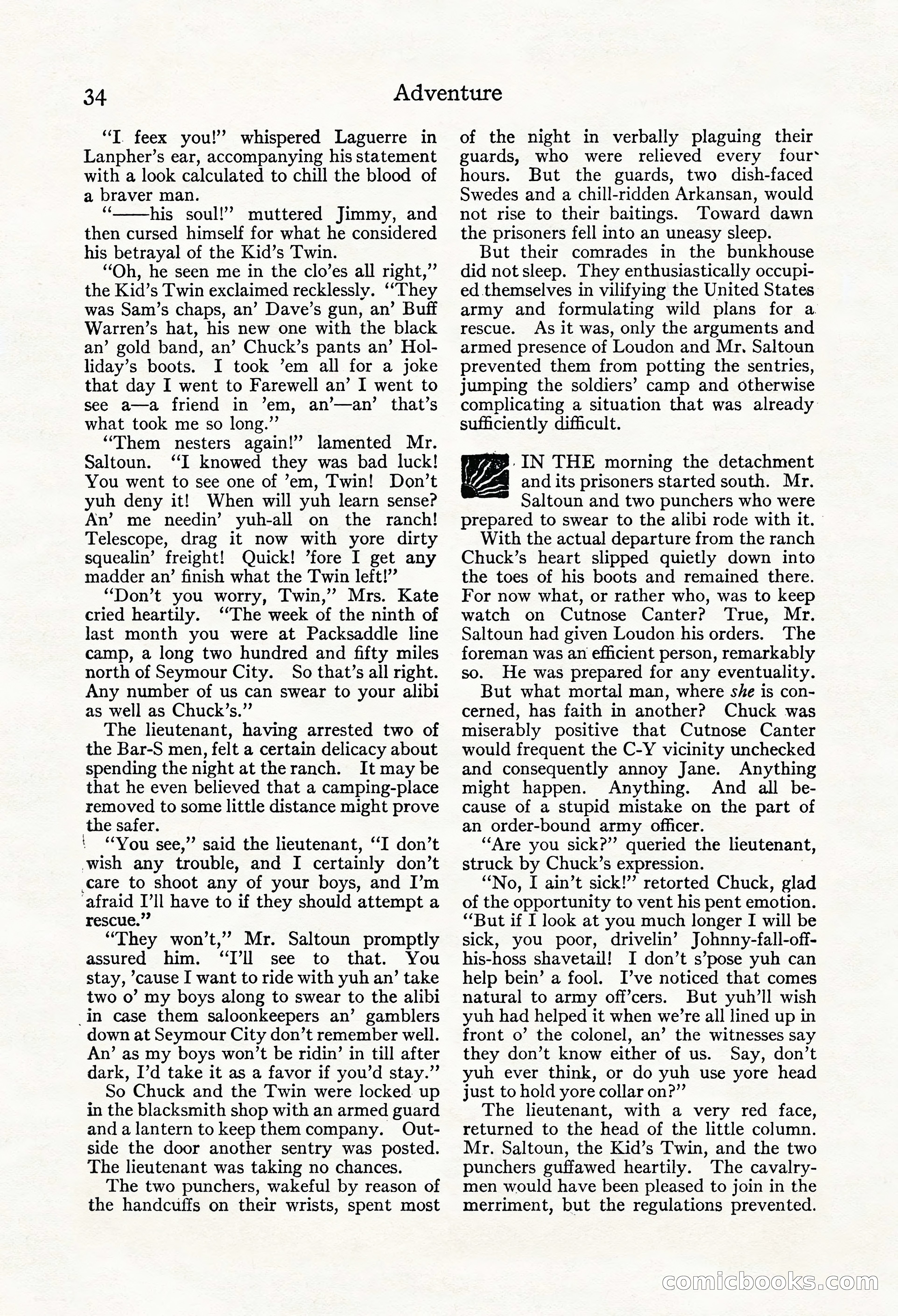 Adventure Magazine, Mid-September 1917 — page 36 of 196