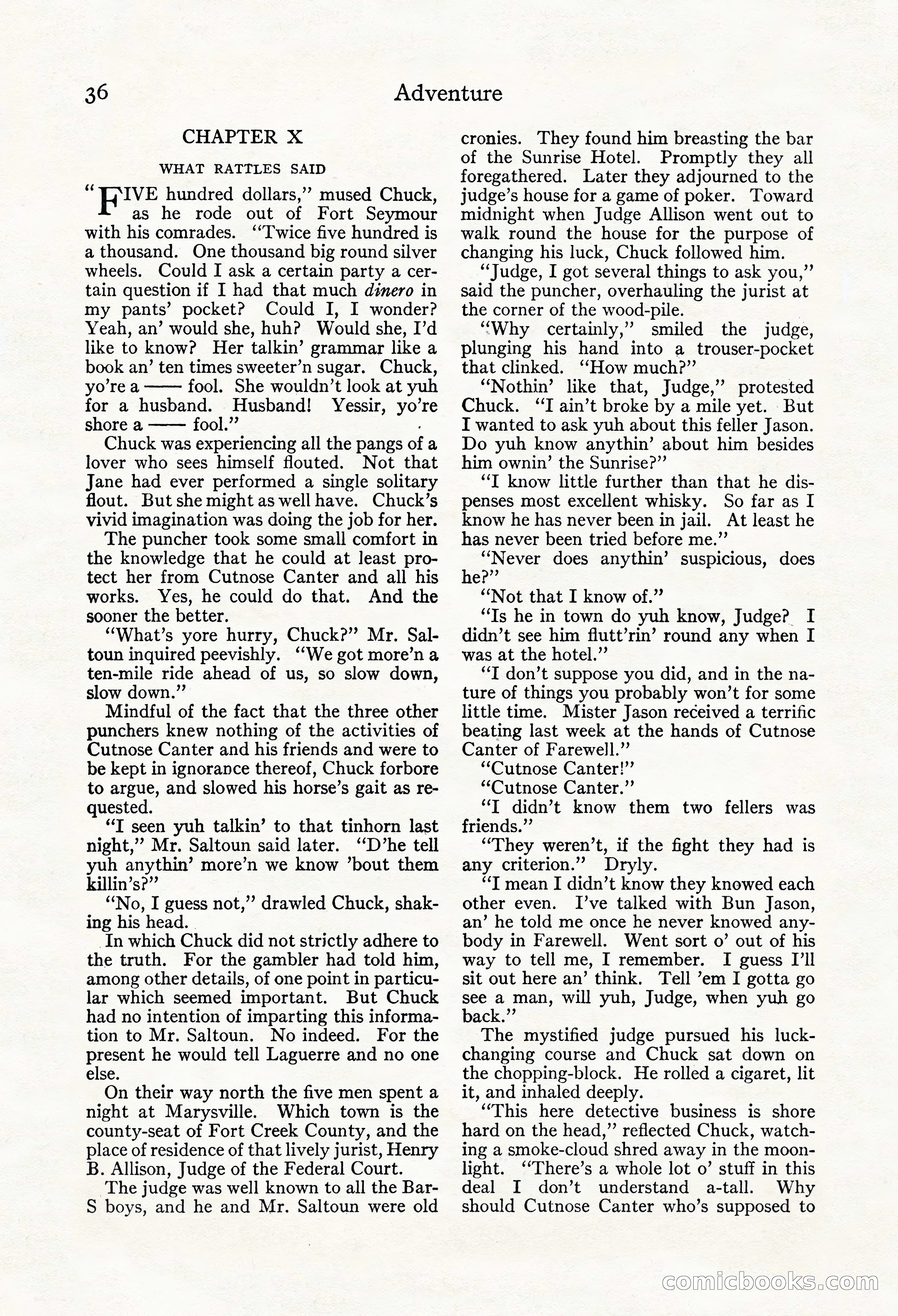 Adventure Magazine, Mid-September 1917 — page 38 of 196