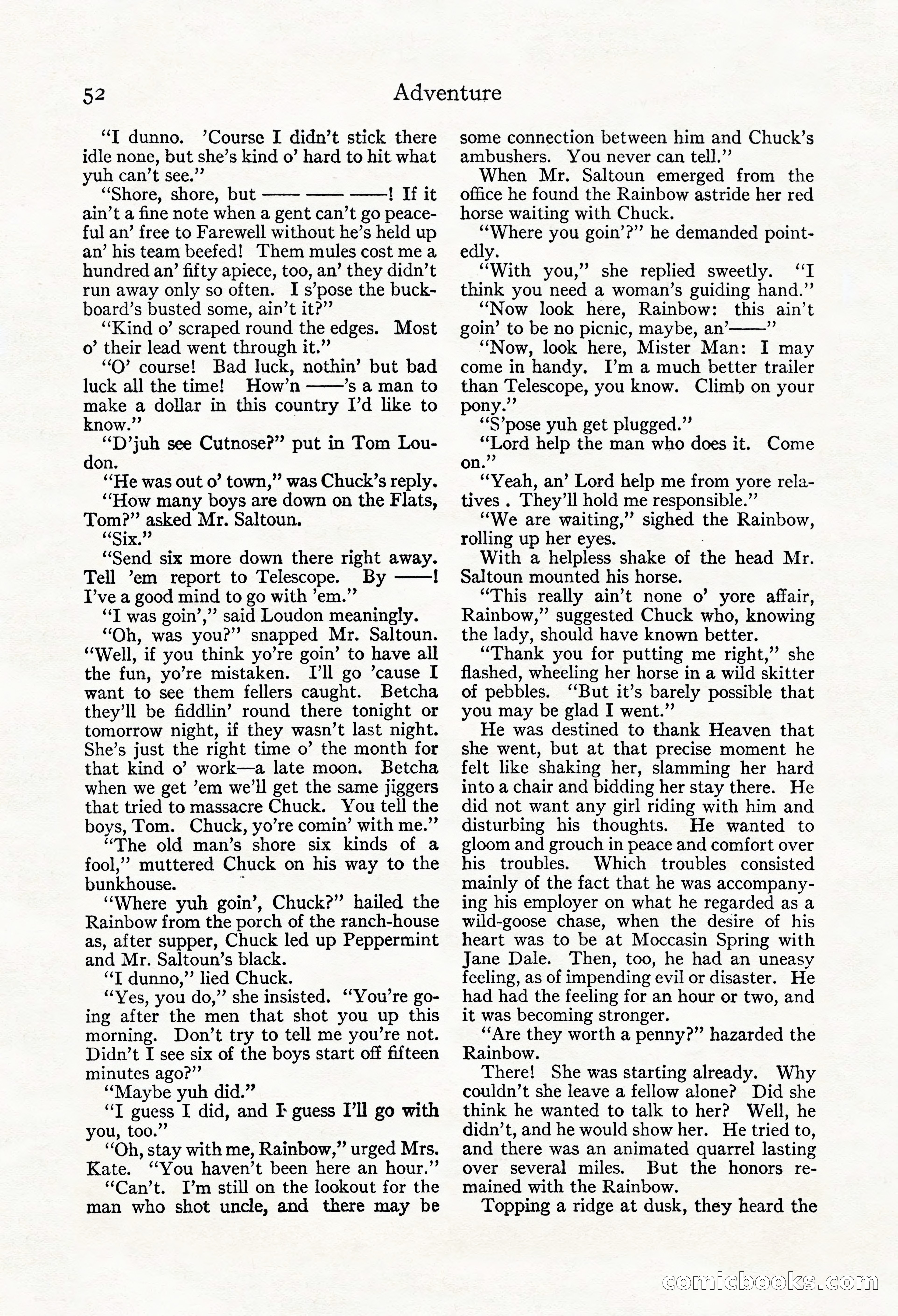 Adventure Magazine, Mid-September 1917 — page 54 of 196