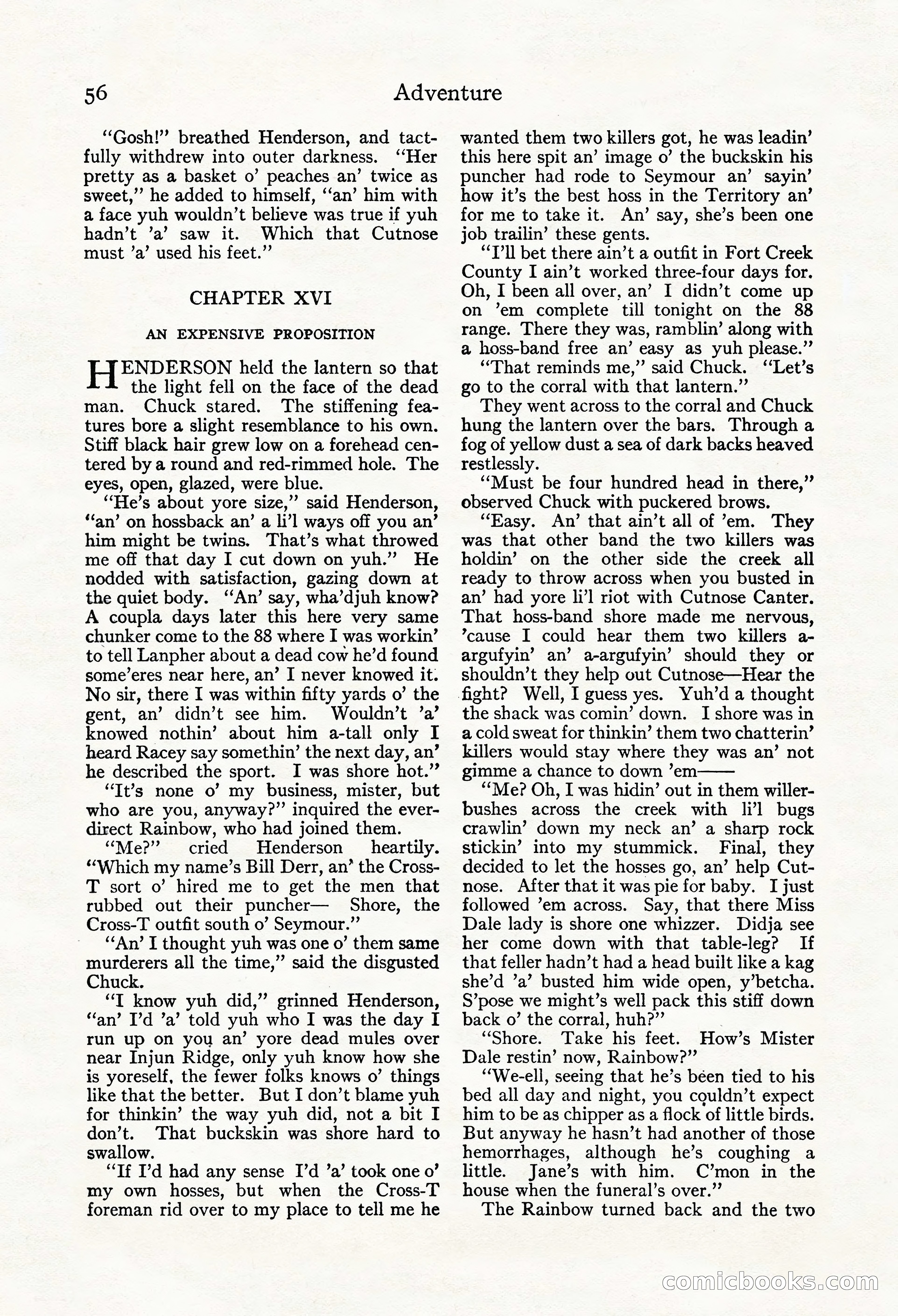 Adventure Magazine, Mid-September 1917 — page 58 of 196