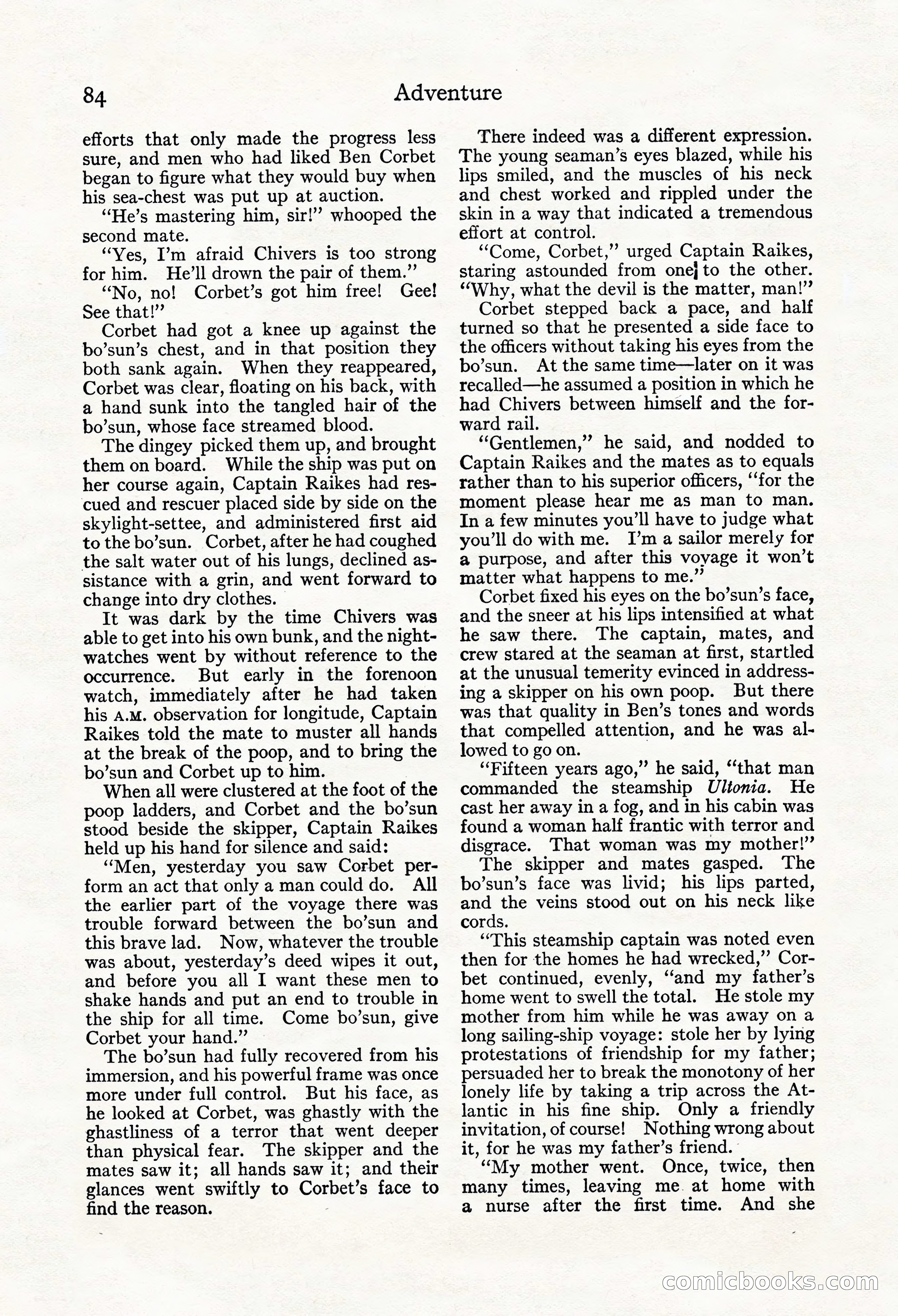 Adventure Magazine, Mid-September 1917 — page 86 of 196