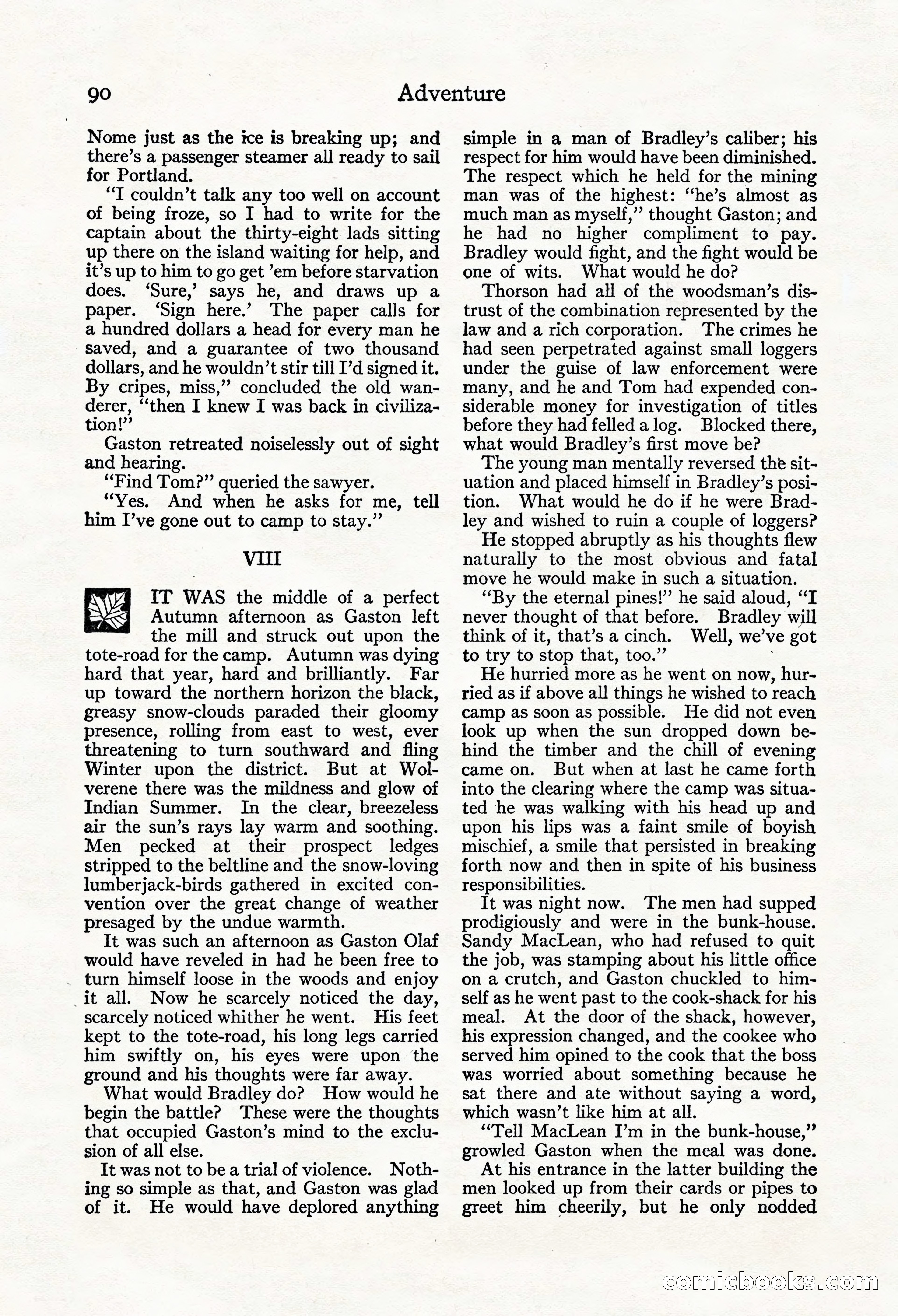 Adventure Magazine, Mid-September 1917 — page 92 of 196