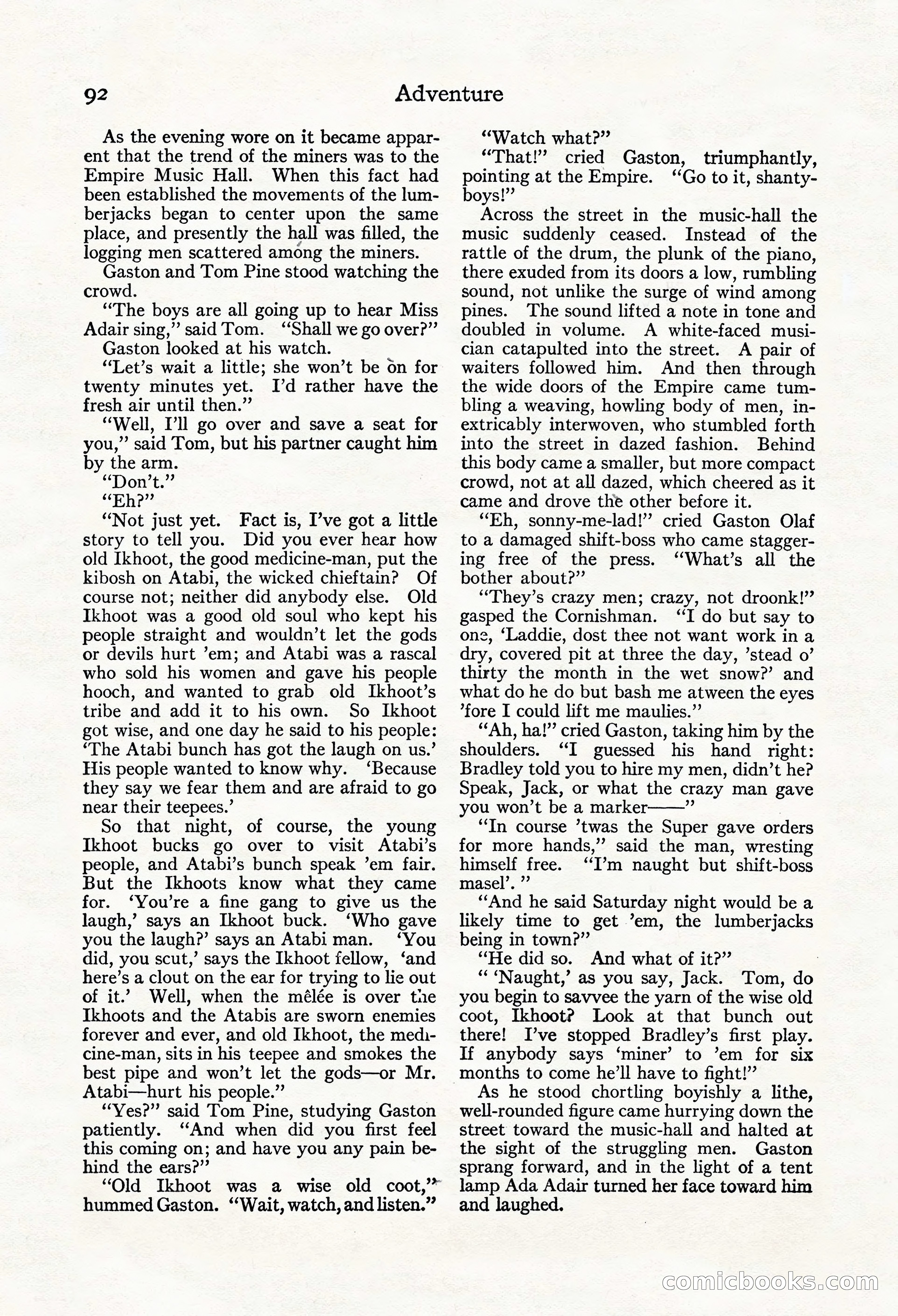 Adventure Magazine, Mid-September 1917 — page 94 of 196