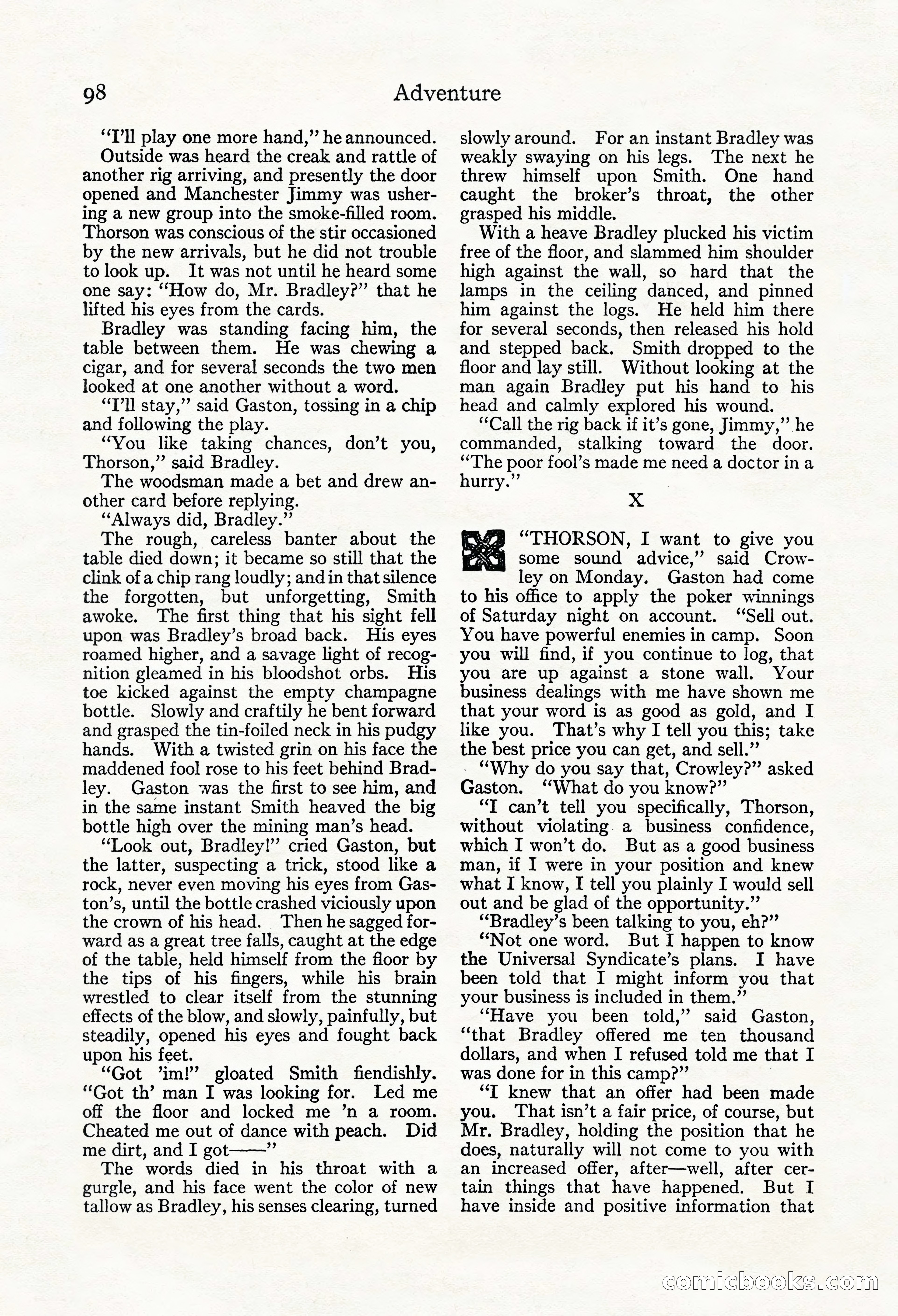 Adventure Magazine, Mid-September 1917 — page 100 of 196