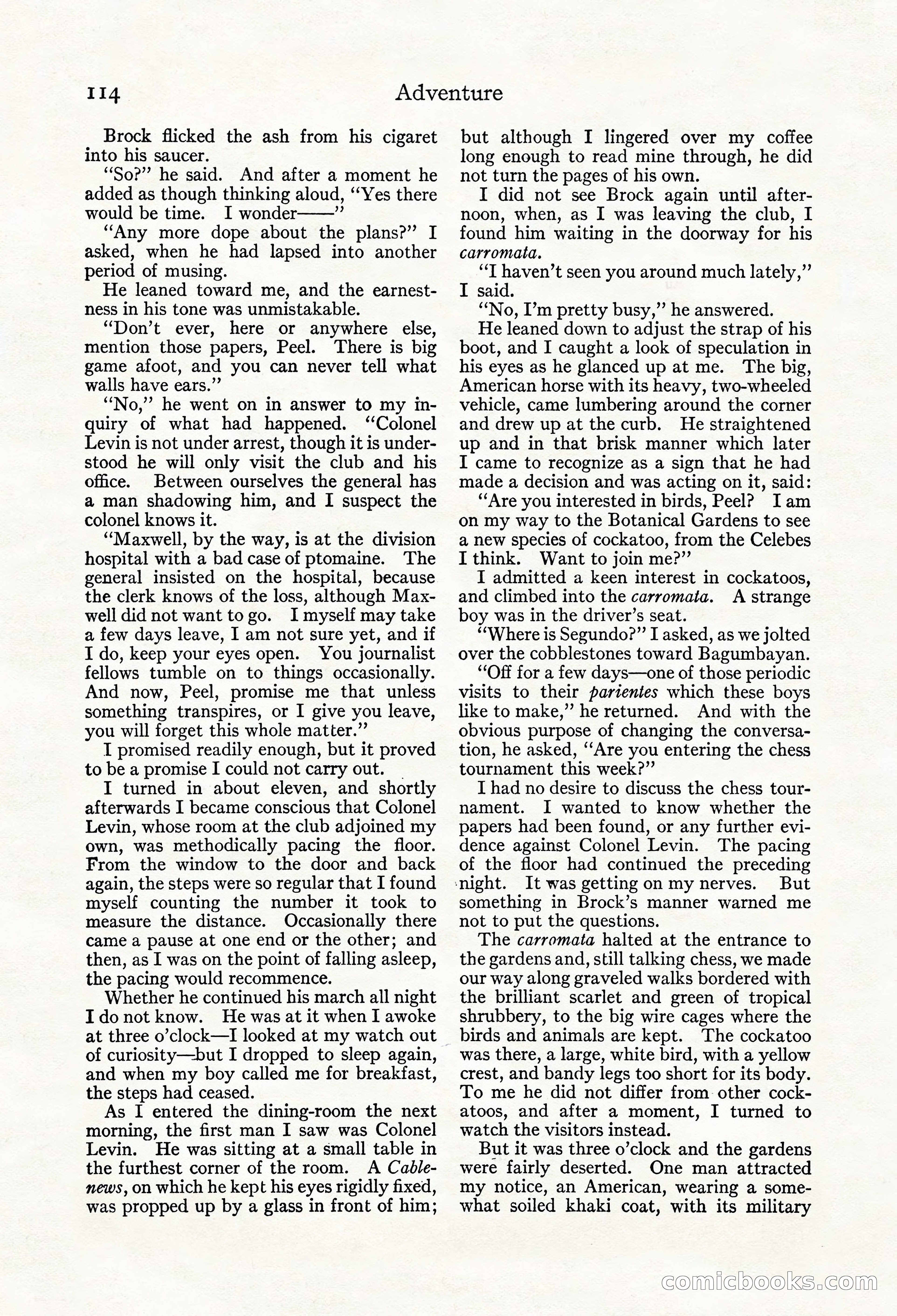 Adventure Magazine, Mid-September 1917 — page 116 of 196