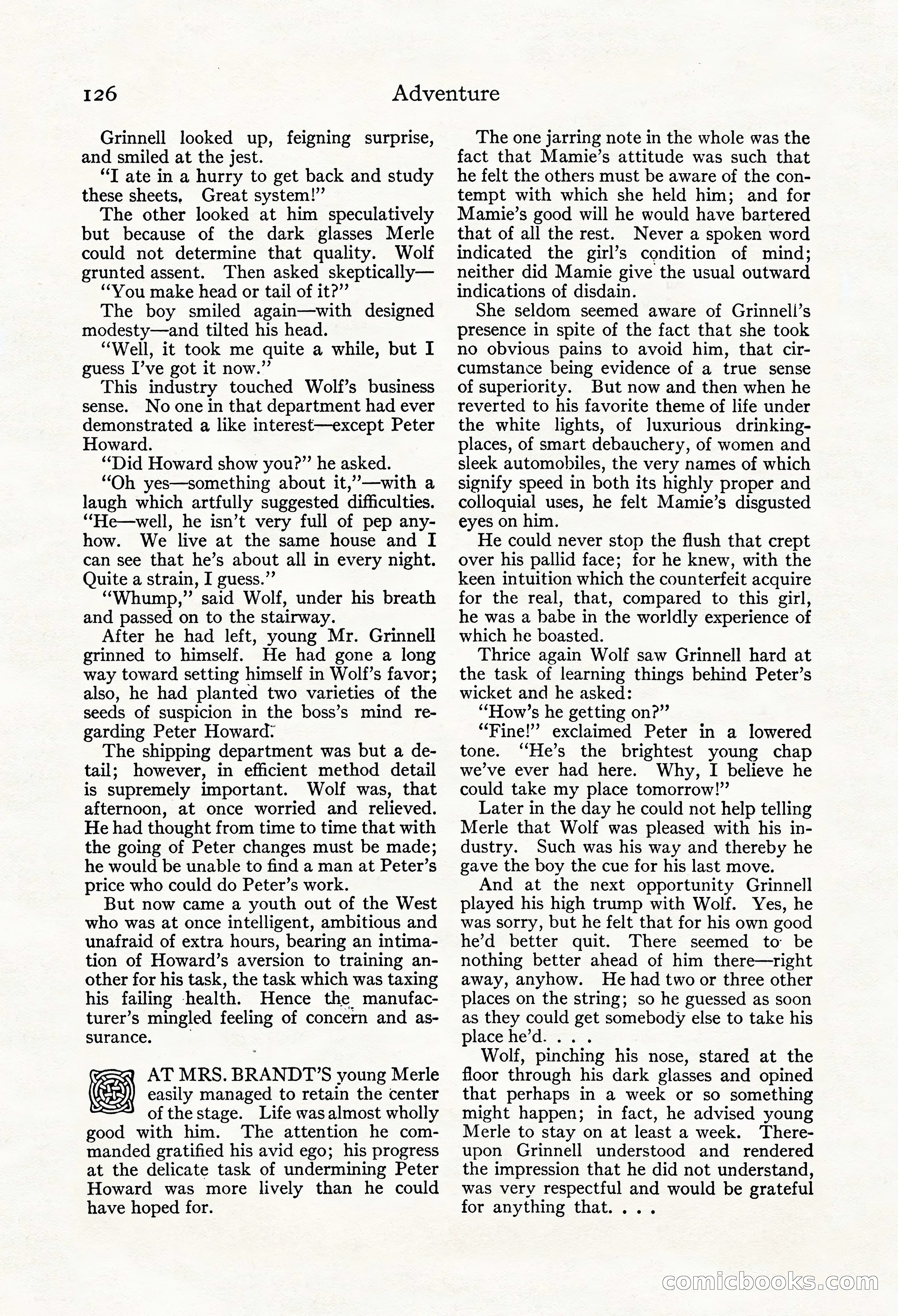Adventure Magazine, Mid-September 1917 — page 128 of 196
