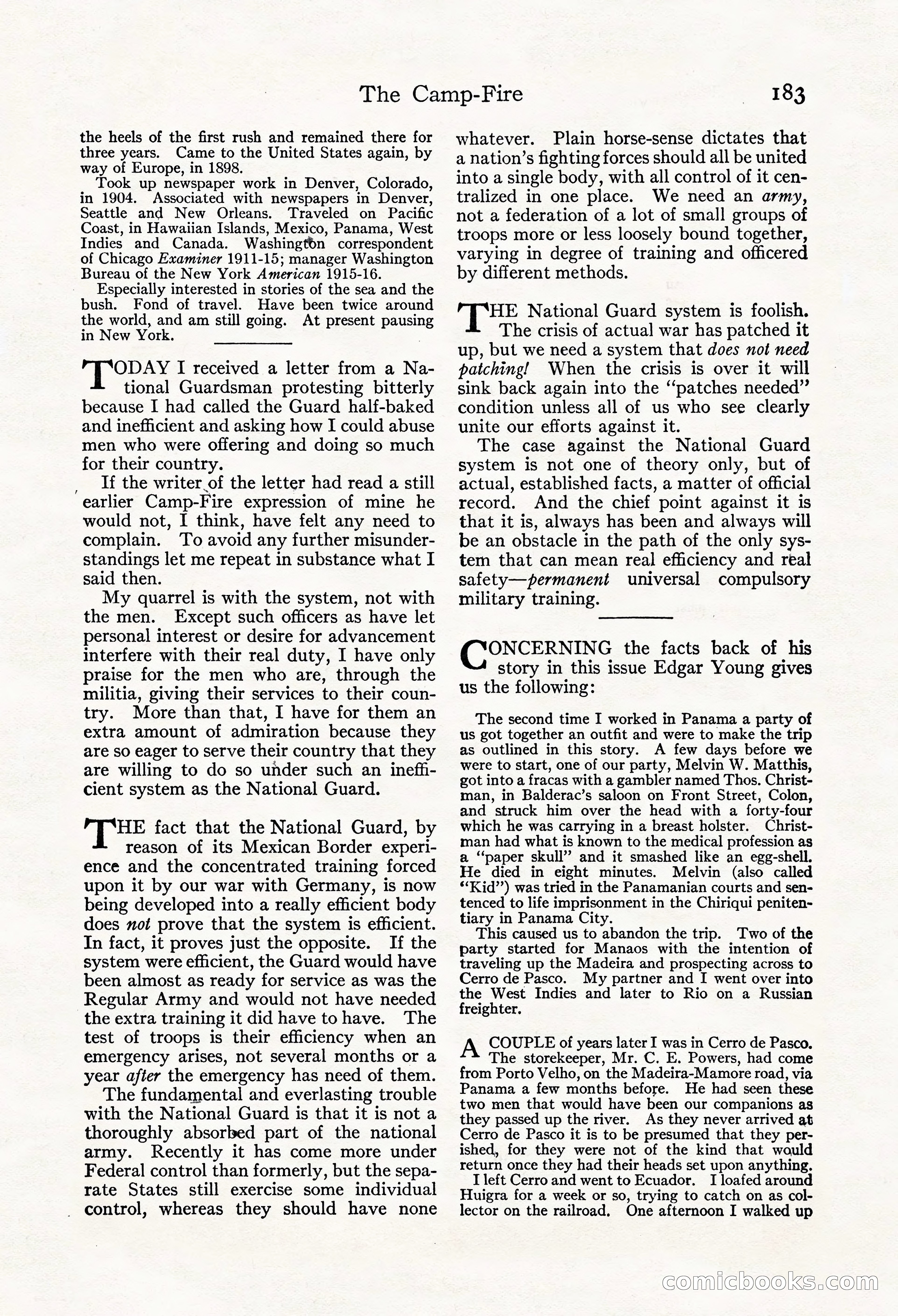 Adventure Magazine, Mid-September 1917 — page 185 of 196