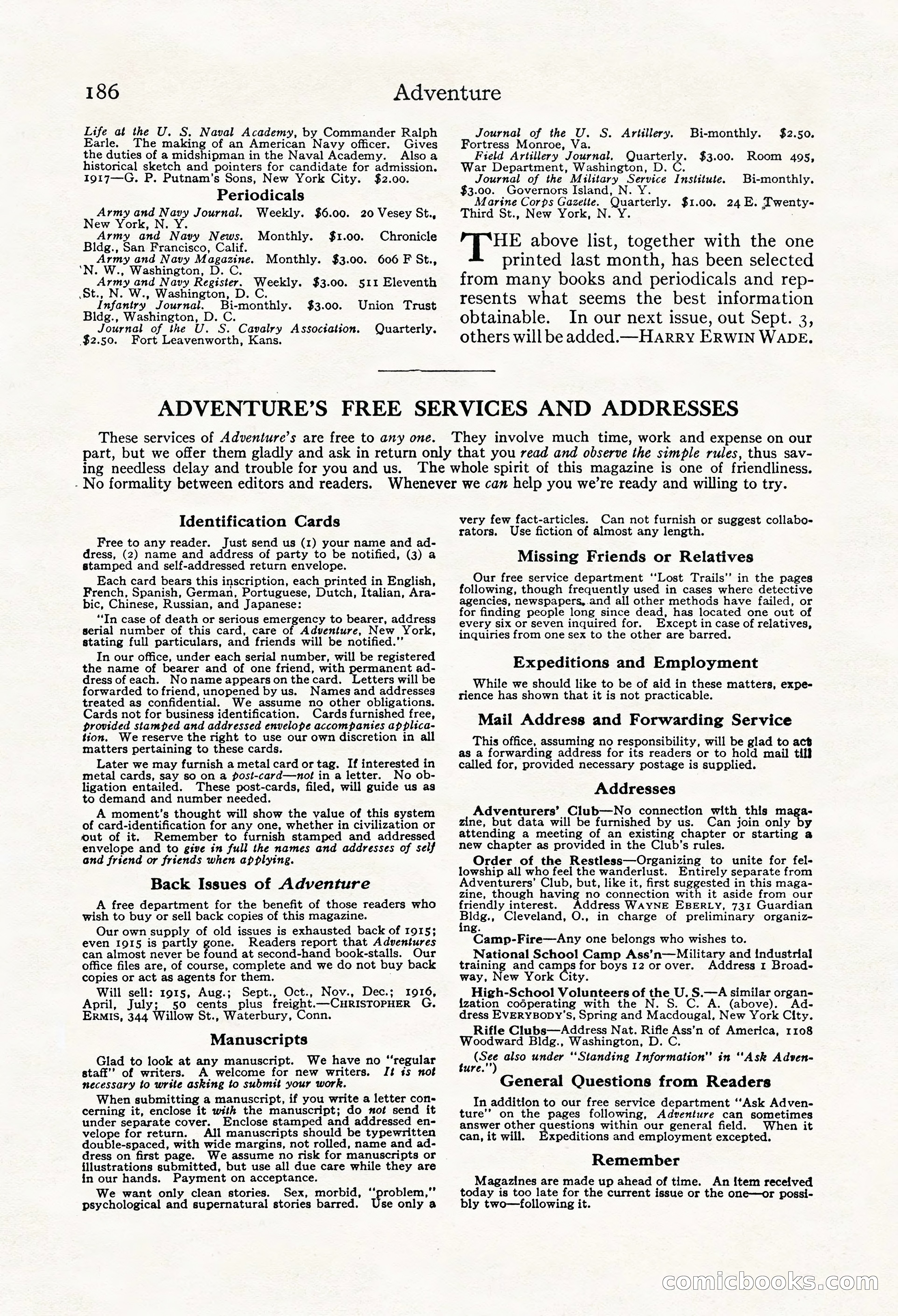 Adventure Magazine, Mid-September 1917 — page 188 of 196