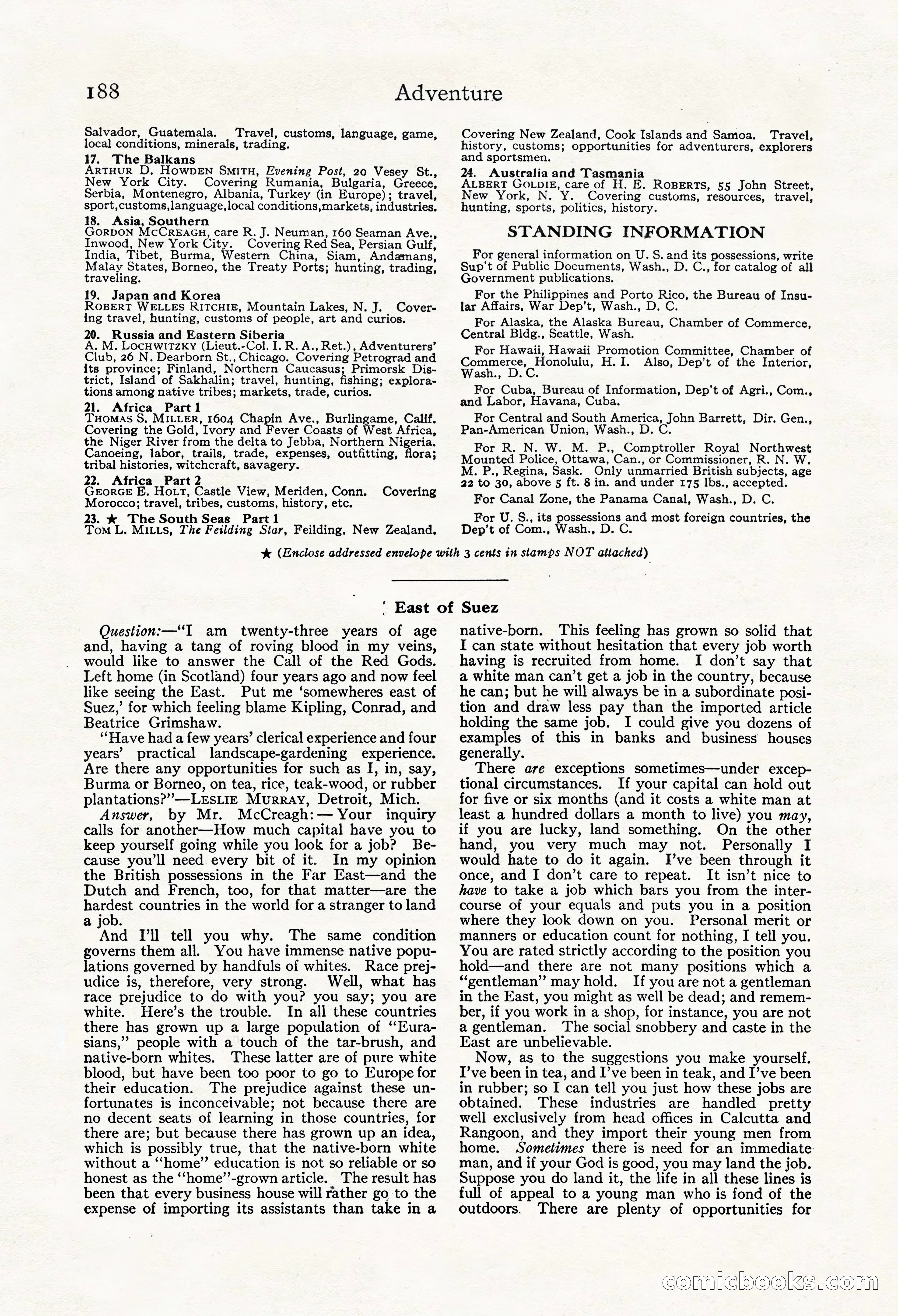 Adventure Magazine, Mid-September 1917 — page 190 of 196