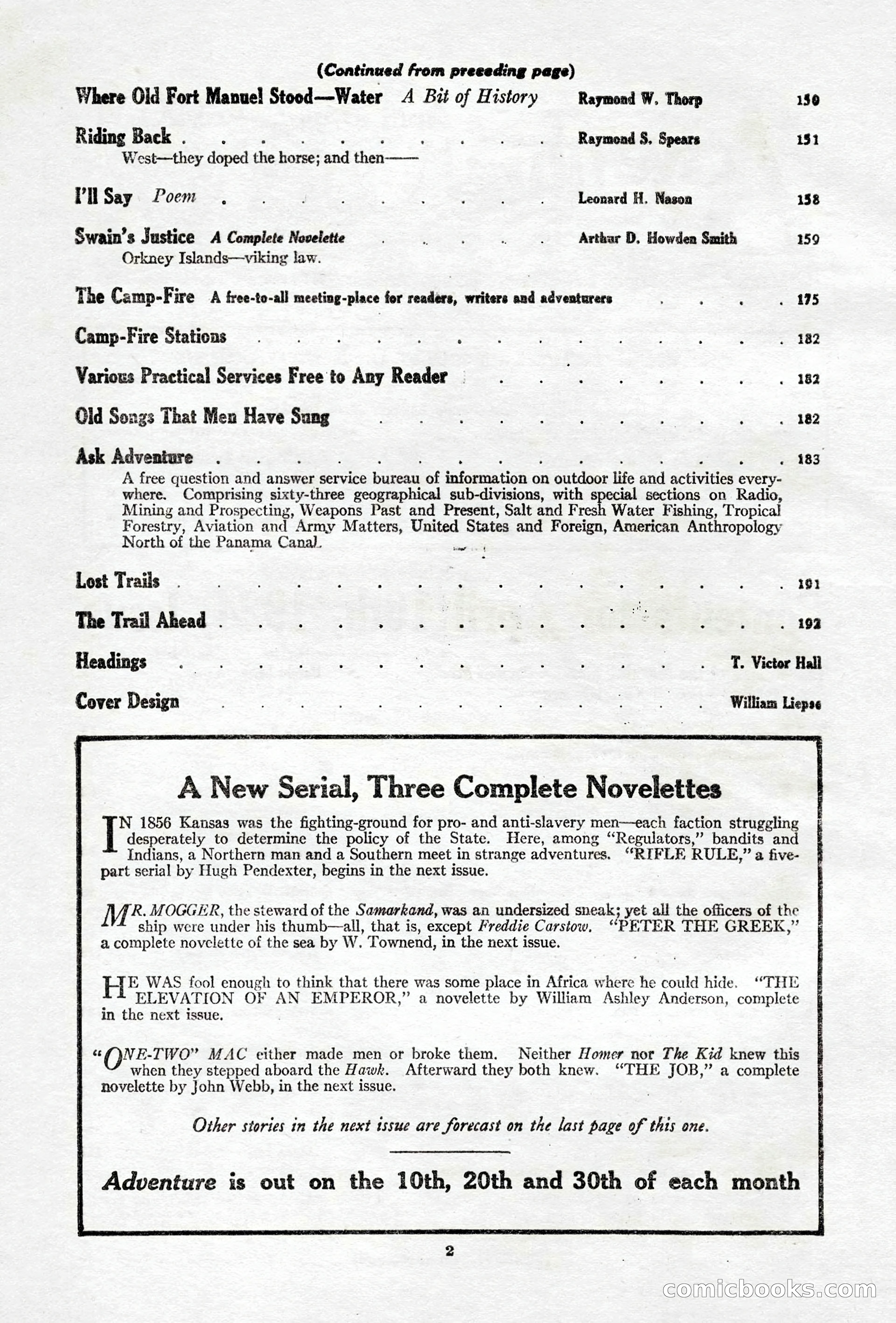 Adventure Magazine, April 10, 1924 — page 4 of 196