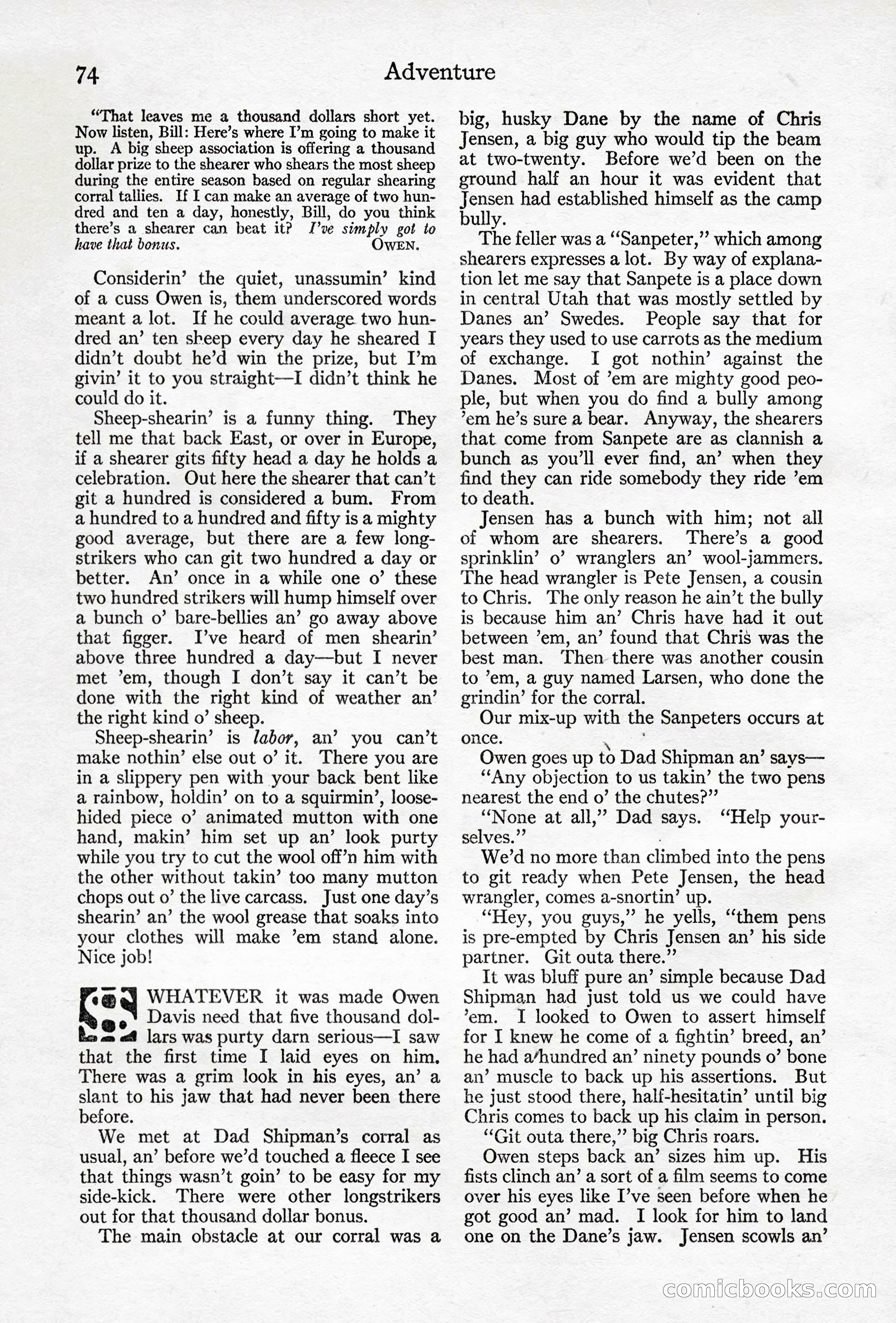 Adventure Magazine, April 10, 1924 — page 76 of 196