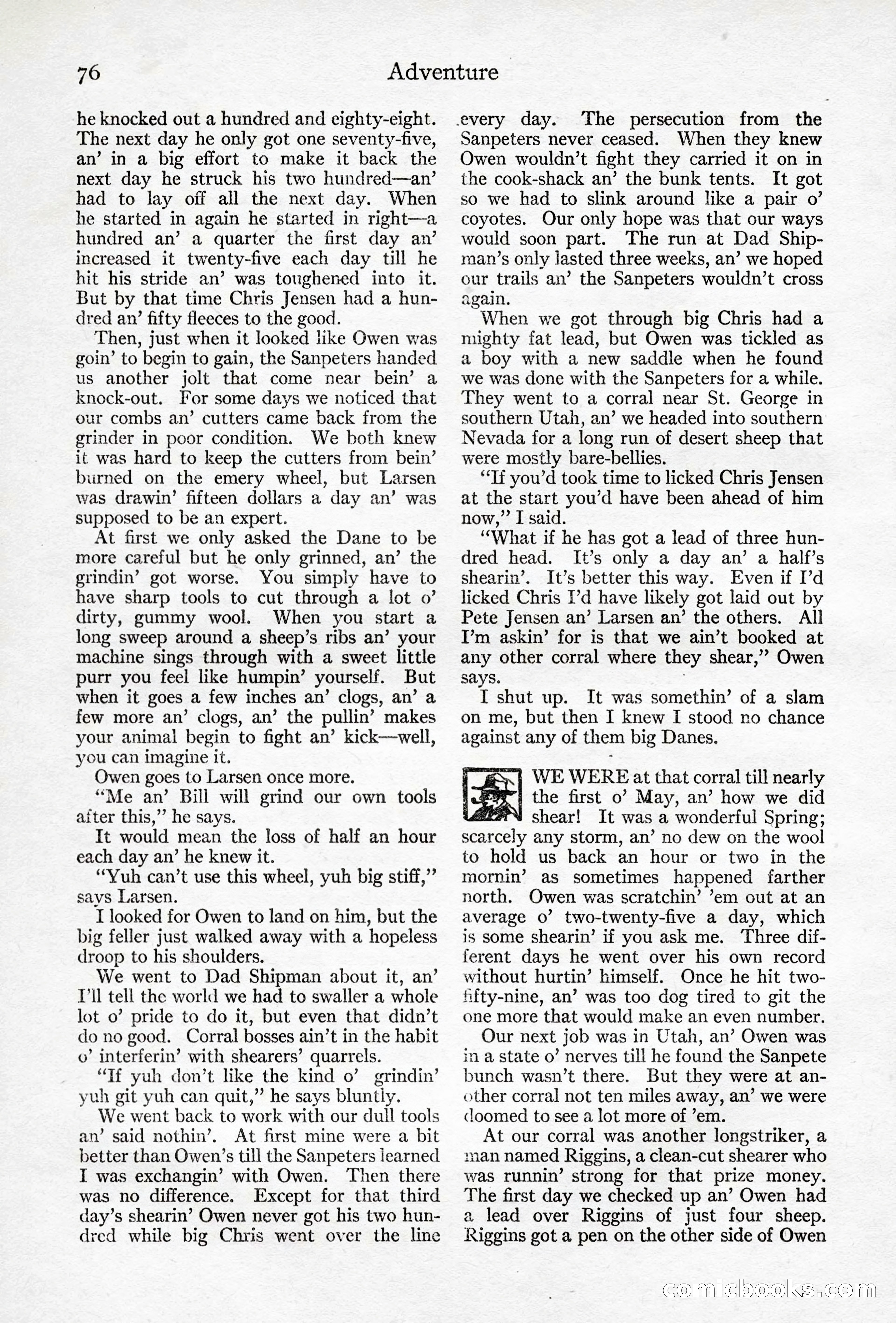 Adventure Magazine, April 10, 1924 — page 78 of 196