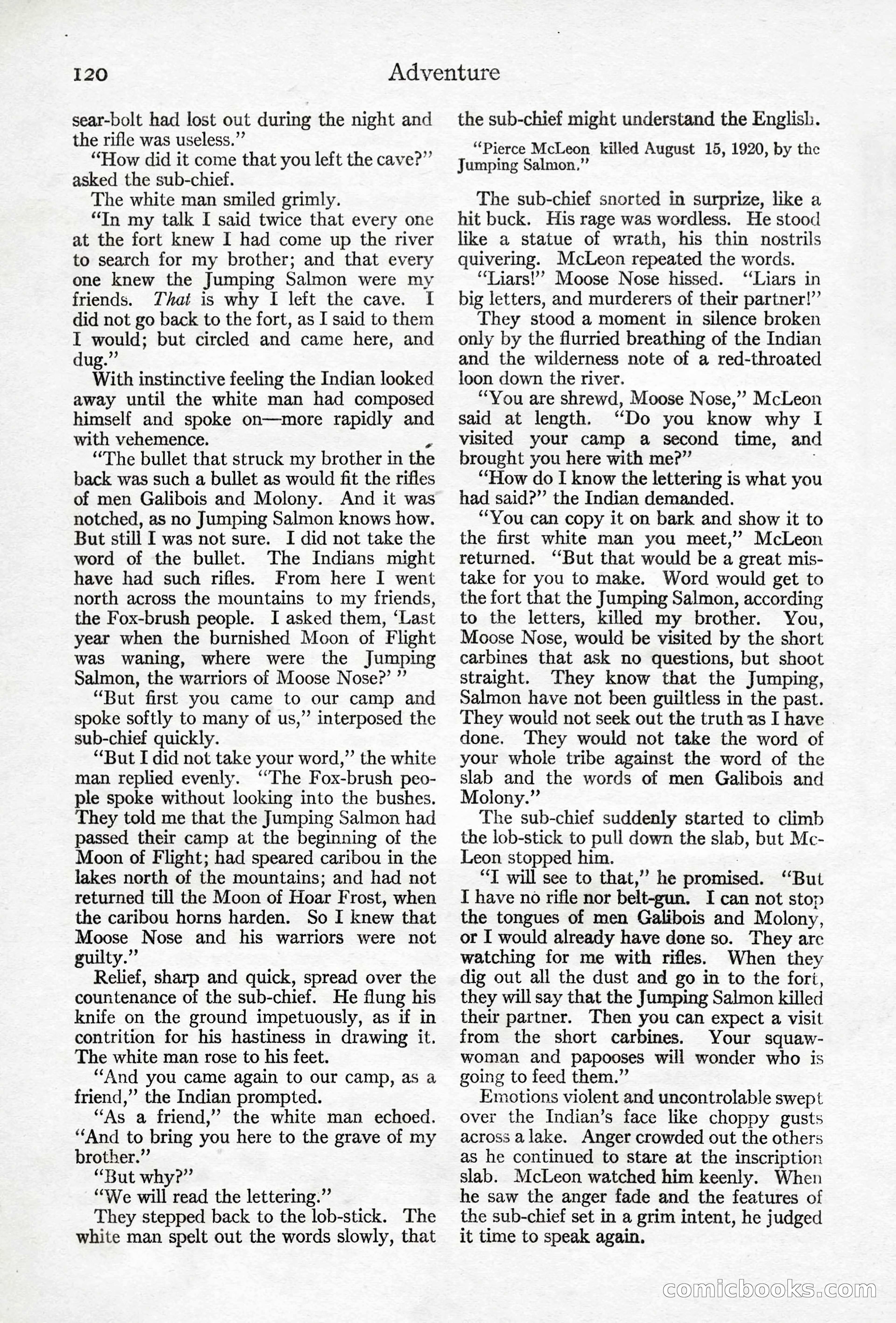 Adventure Magazine, April 10, 1924 — page 122 of 196