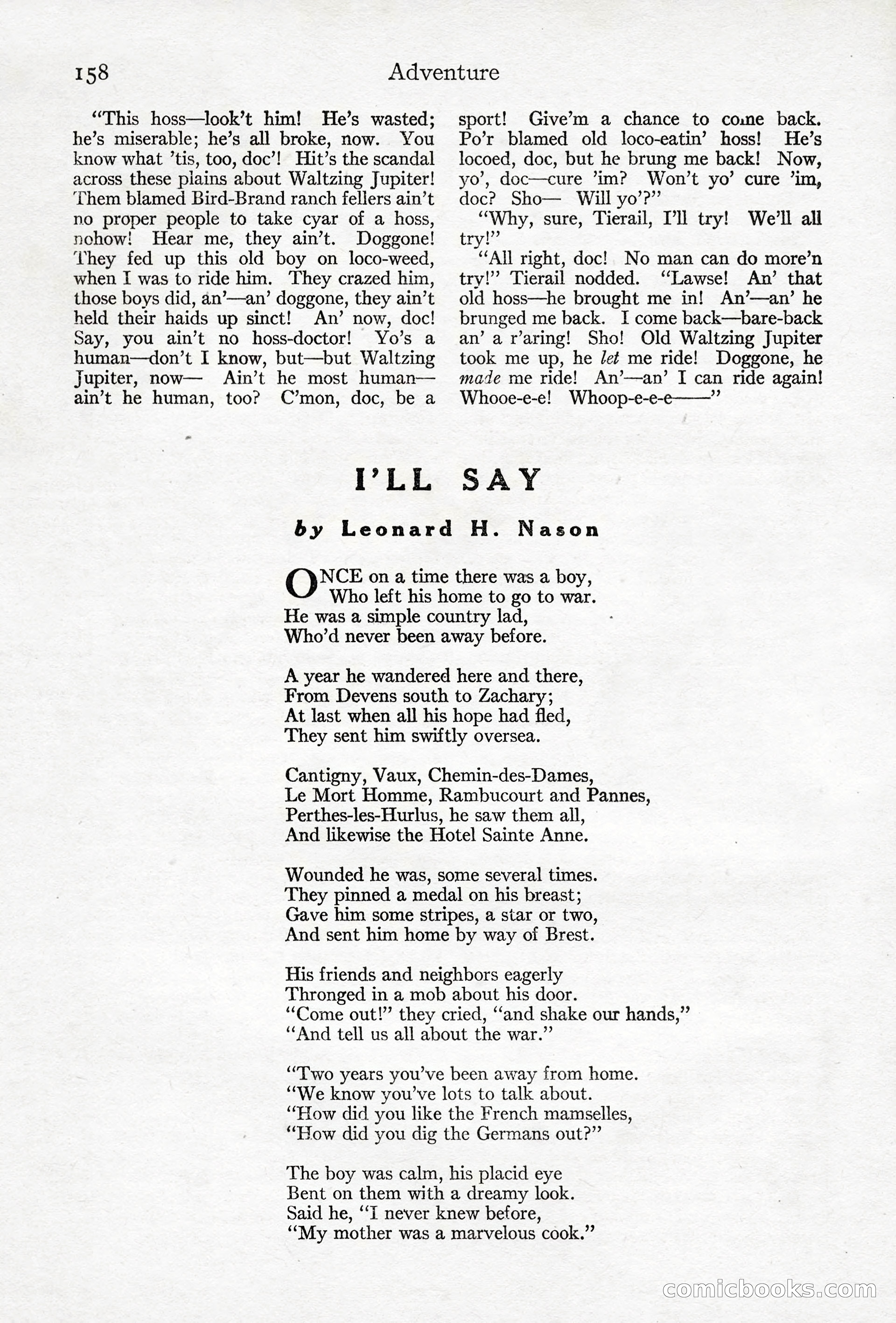 Adventure Magazine, April 10, 1924 — page 160 of 196
