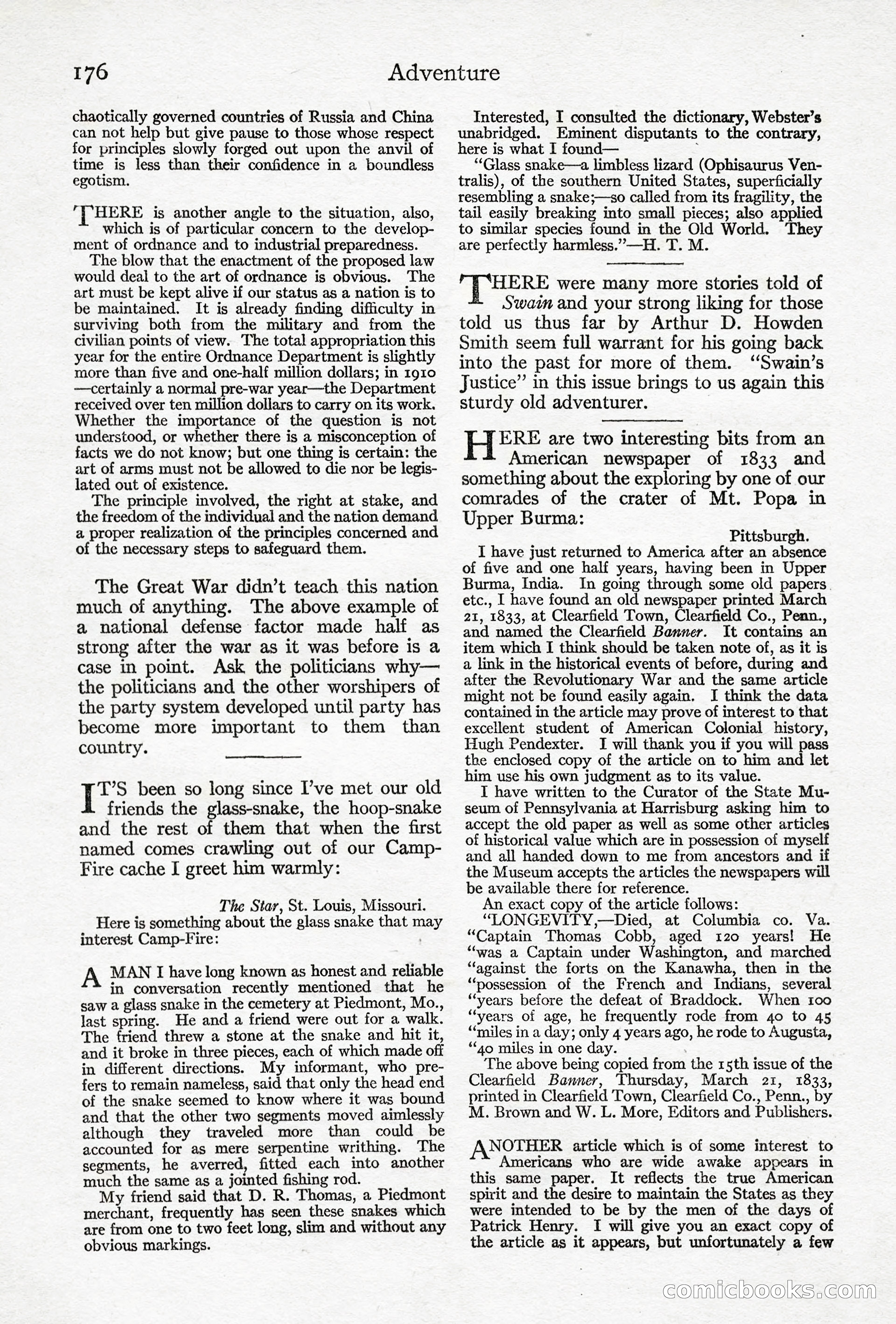 Adventure Magazine, April 10, 1924 — page 178 of 196