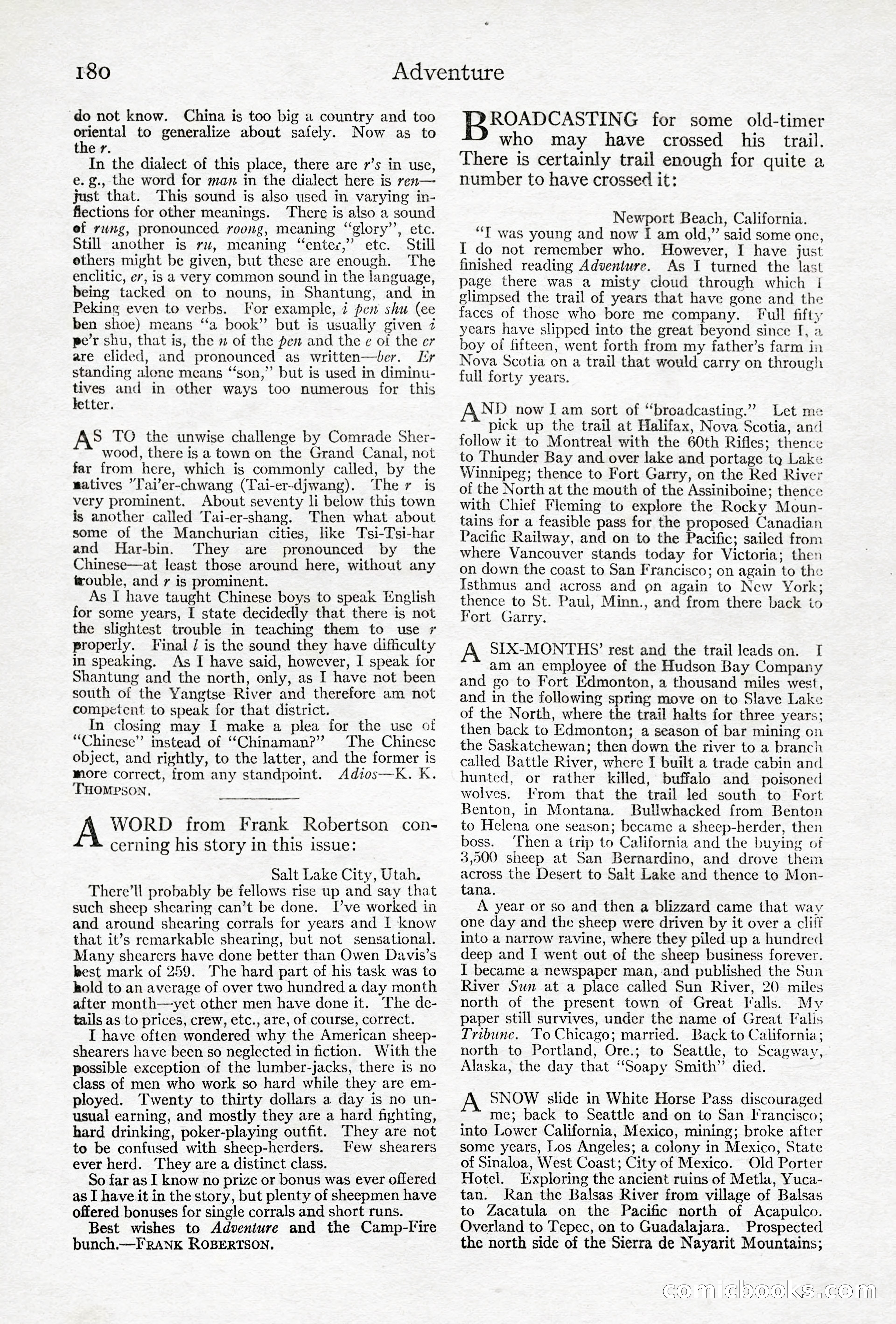 Adventure Magazine, April 10, 1924 — page 182 of 196