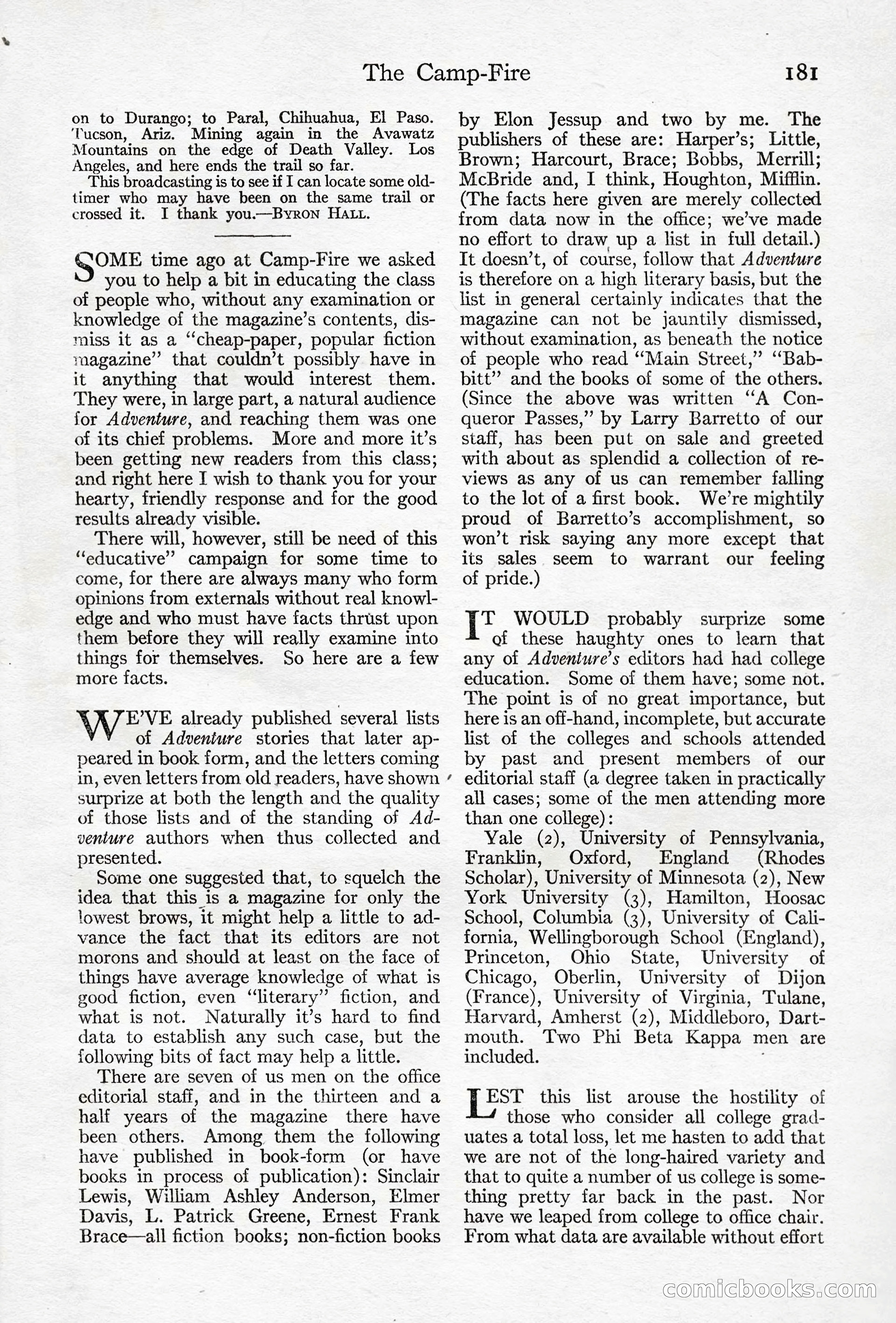 Adventure Magazine, April 10, 1924 — page 183 of 196