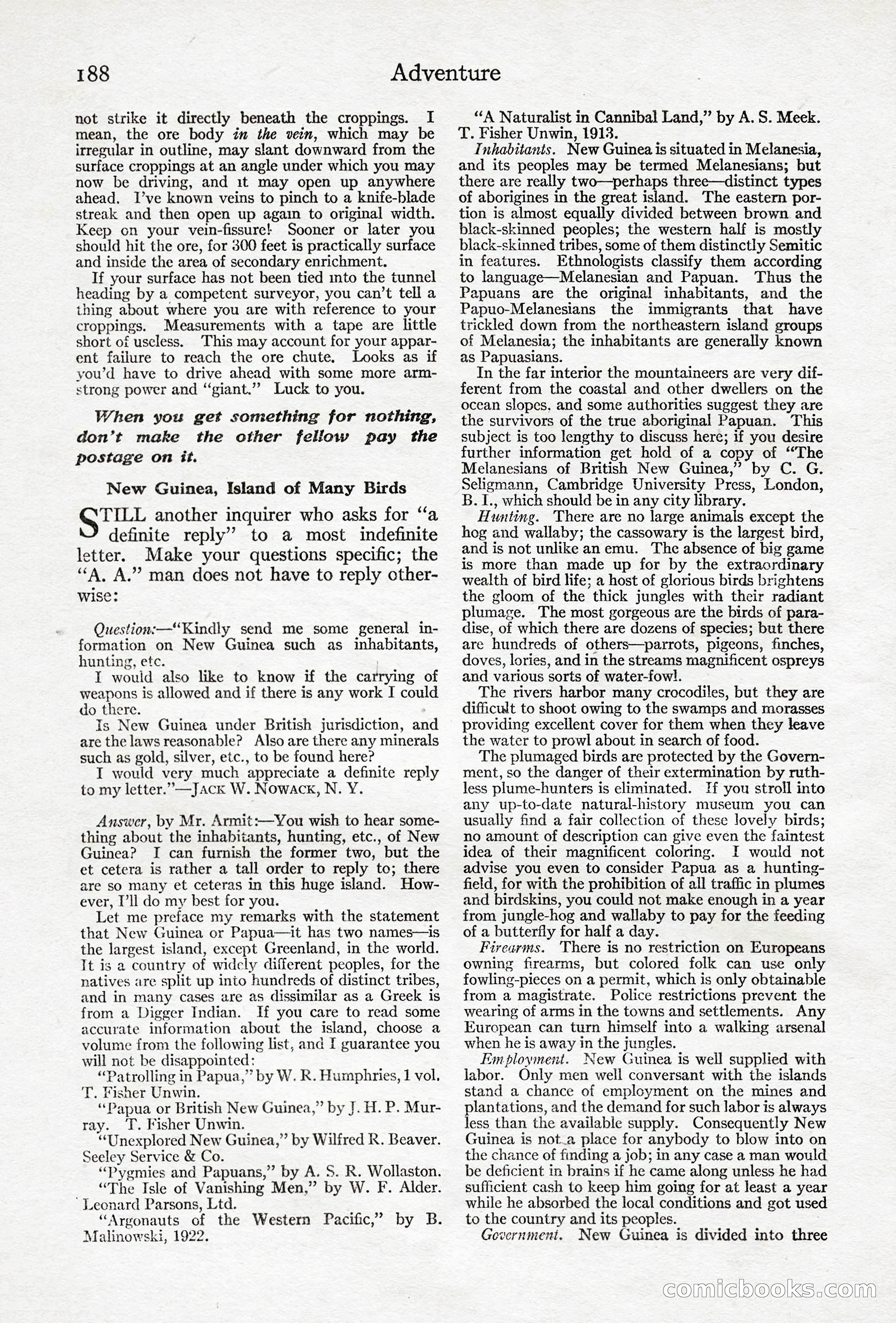 Adventure Magazine, April 10, 1924 — page 190 of 196