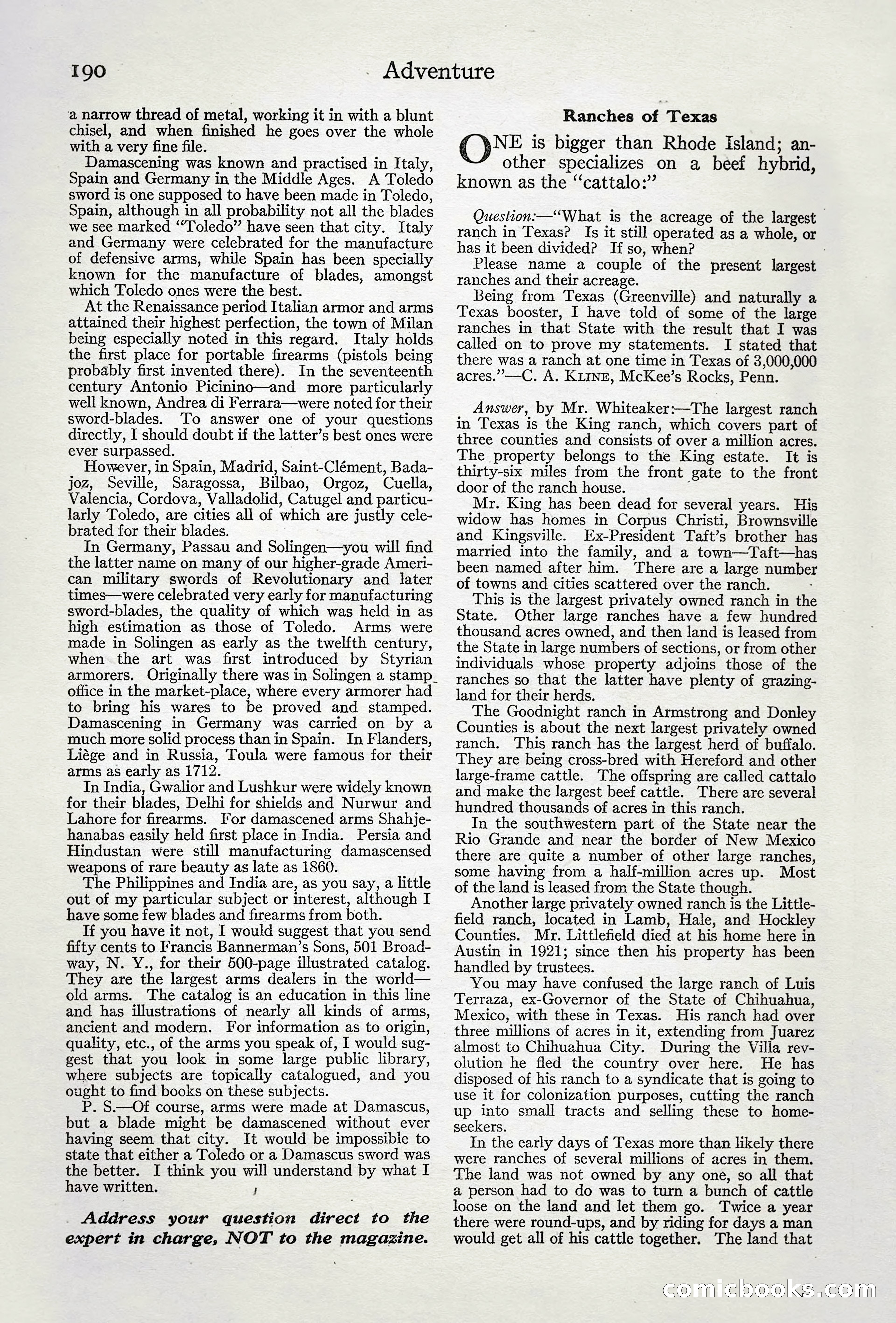Adventure Magazine, April 10, 1924 — page 192 of 196