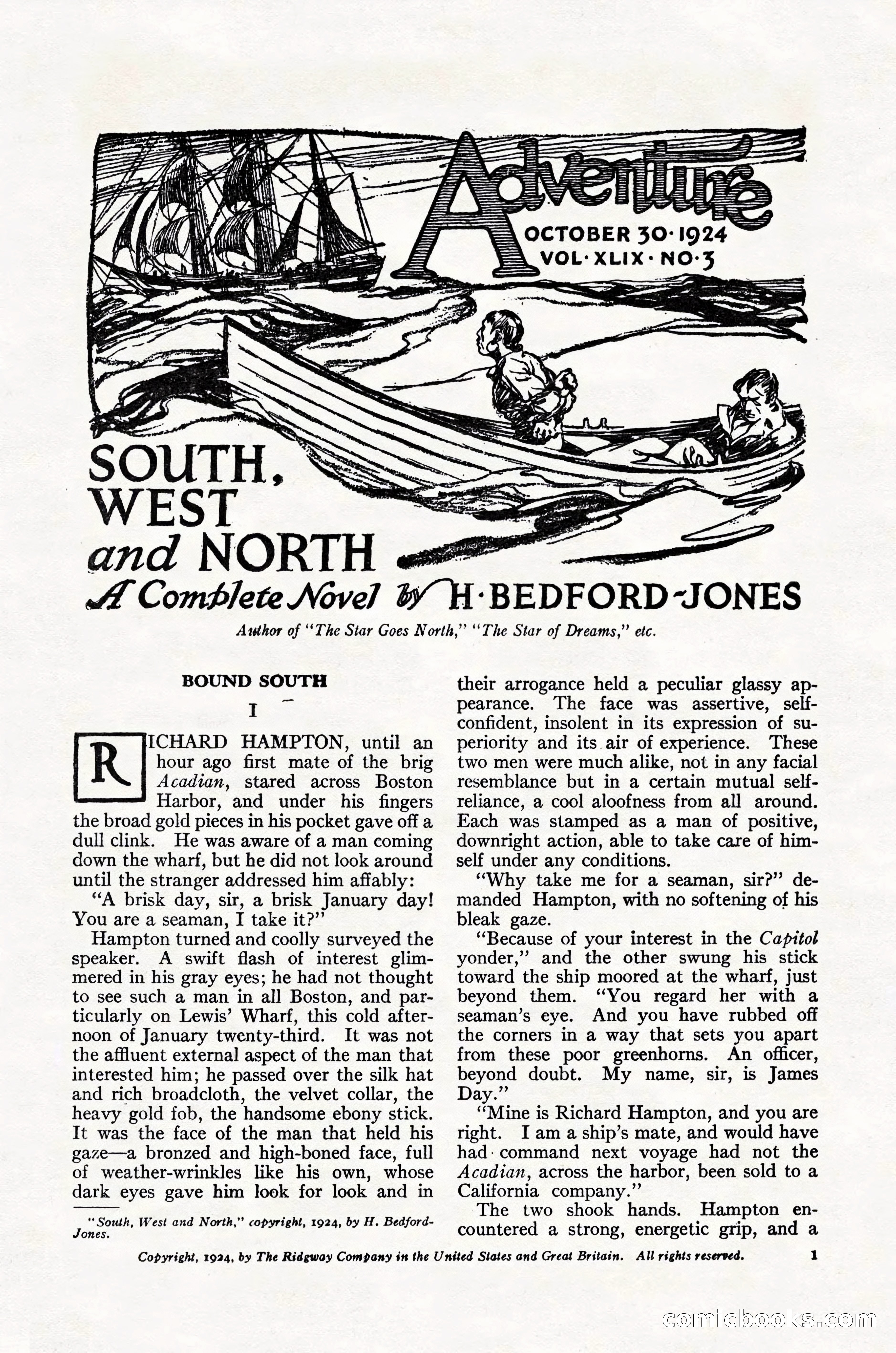 Adventure Magazine Cover, October 30, 1924 — page 11 of 204