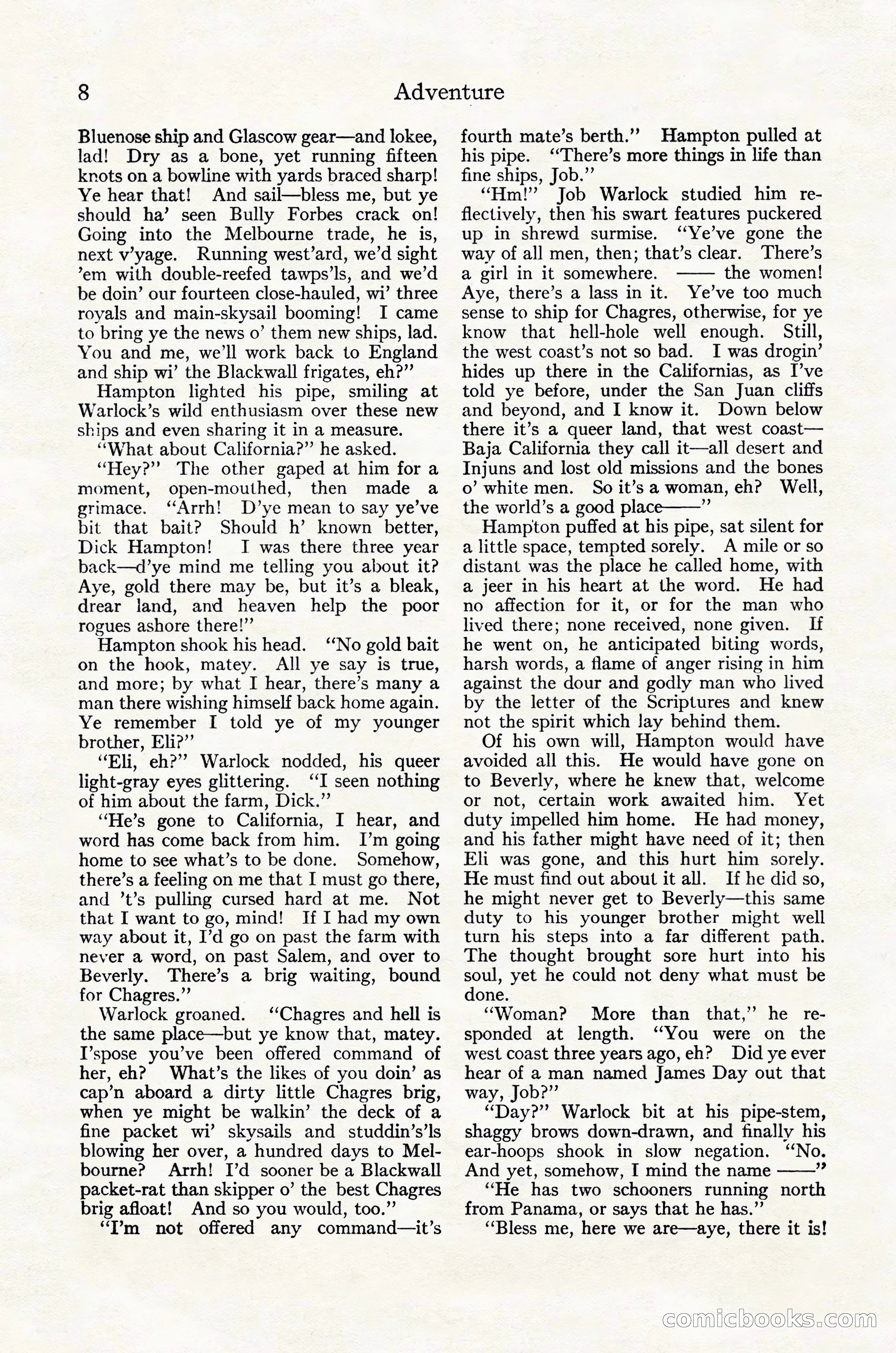 Adventure Magazine Cover, October 30, 1924 — page 18 of 204