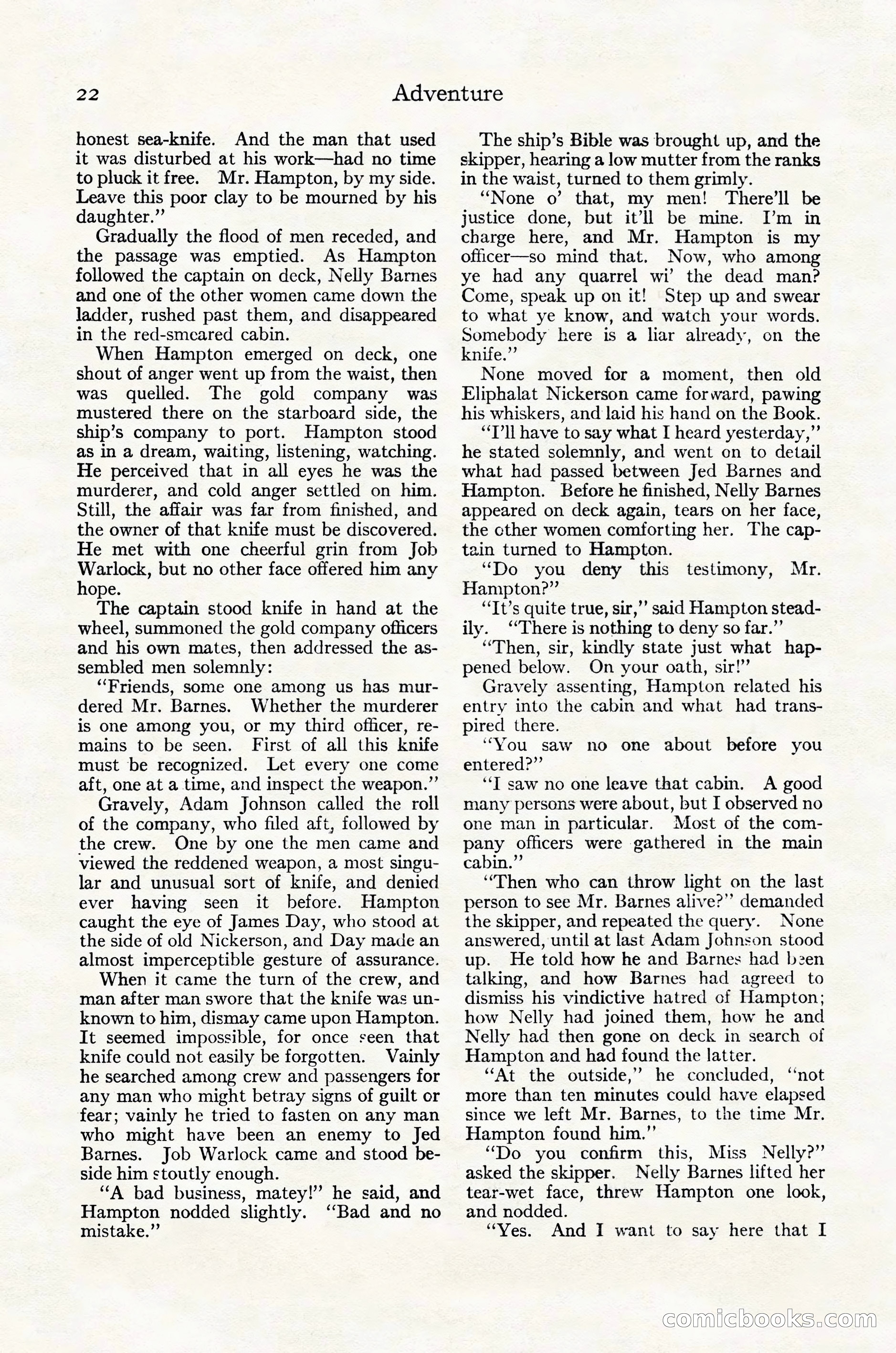 Adventure Magazine Cover, October 30, 1924 — page 32 of 204