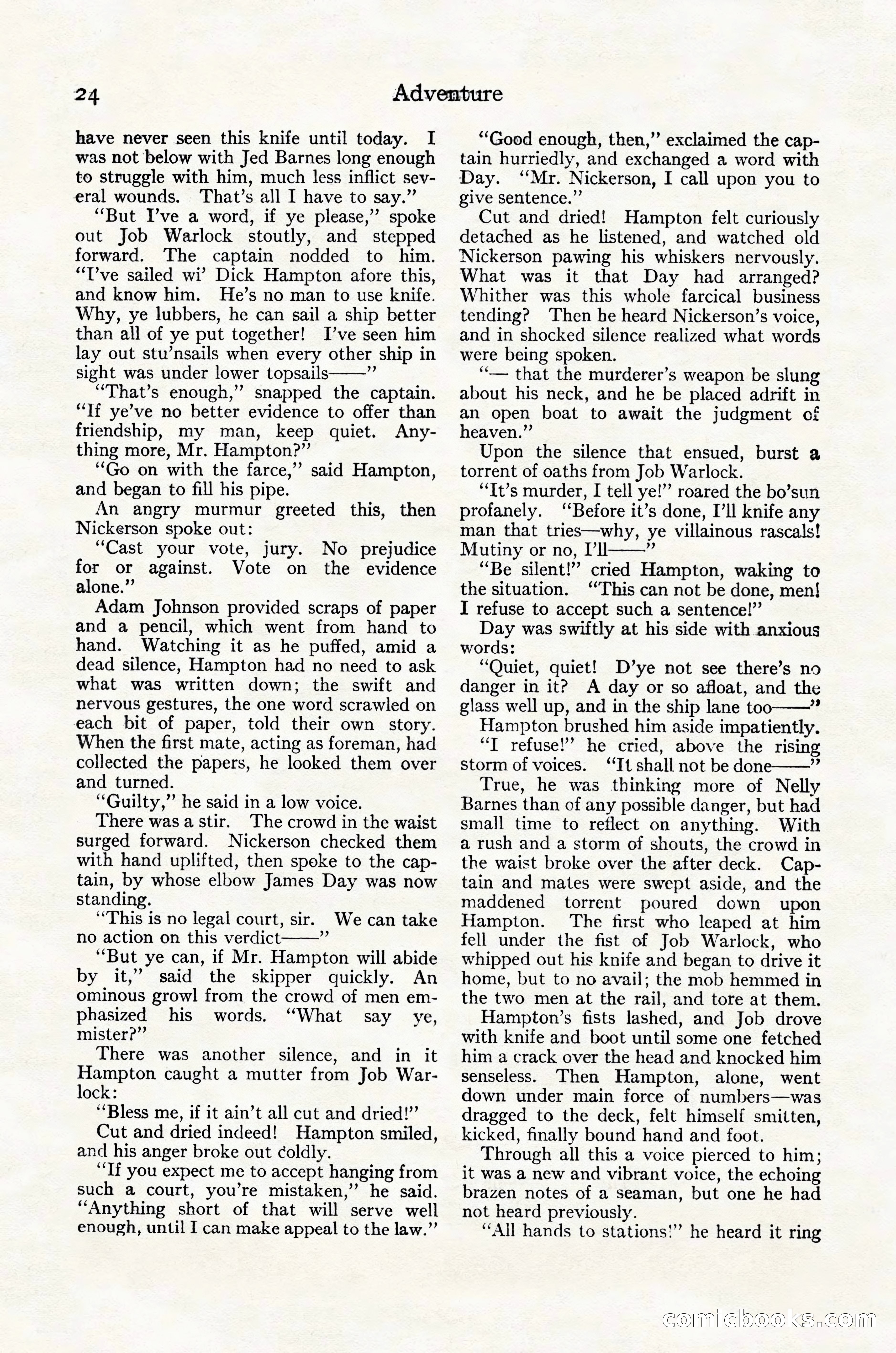Adventure Magazine Cover, October 30, 1924 — page 34 of 204