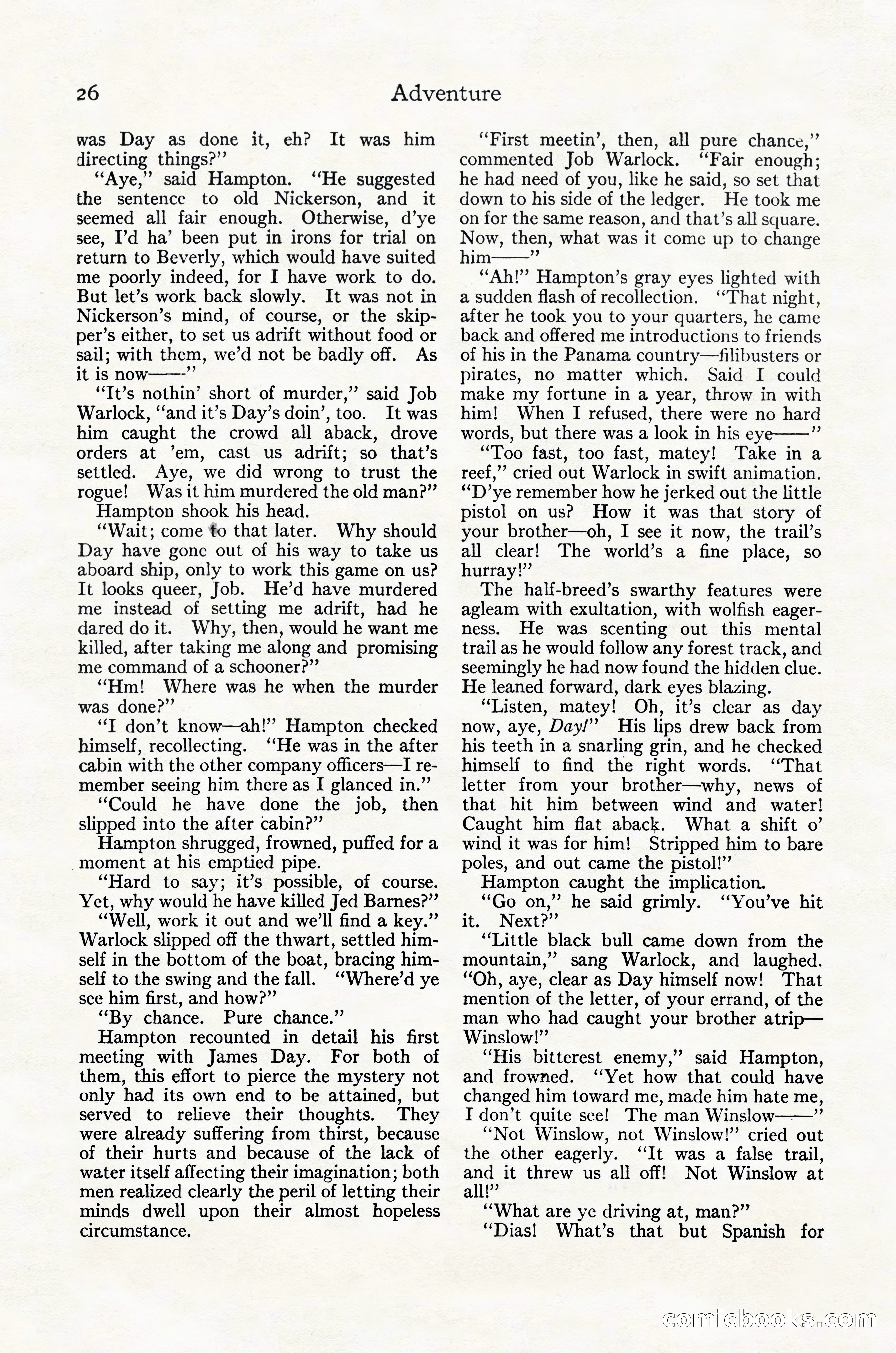 Adventure Magazine Cover, October 30, 1924 — page 36 of 204