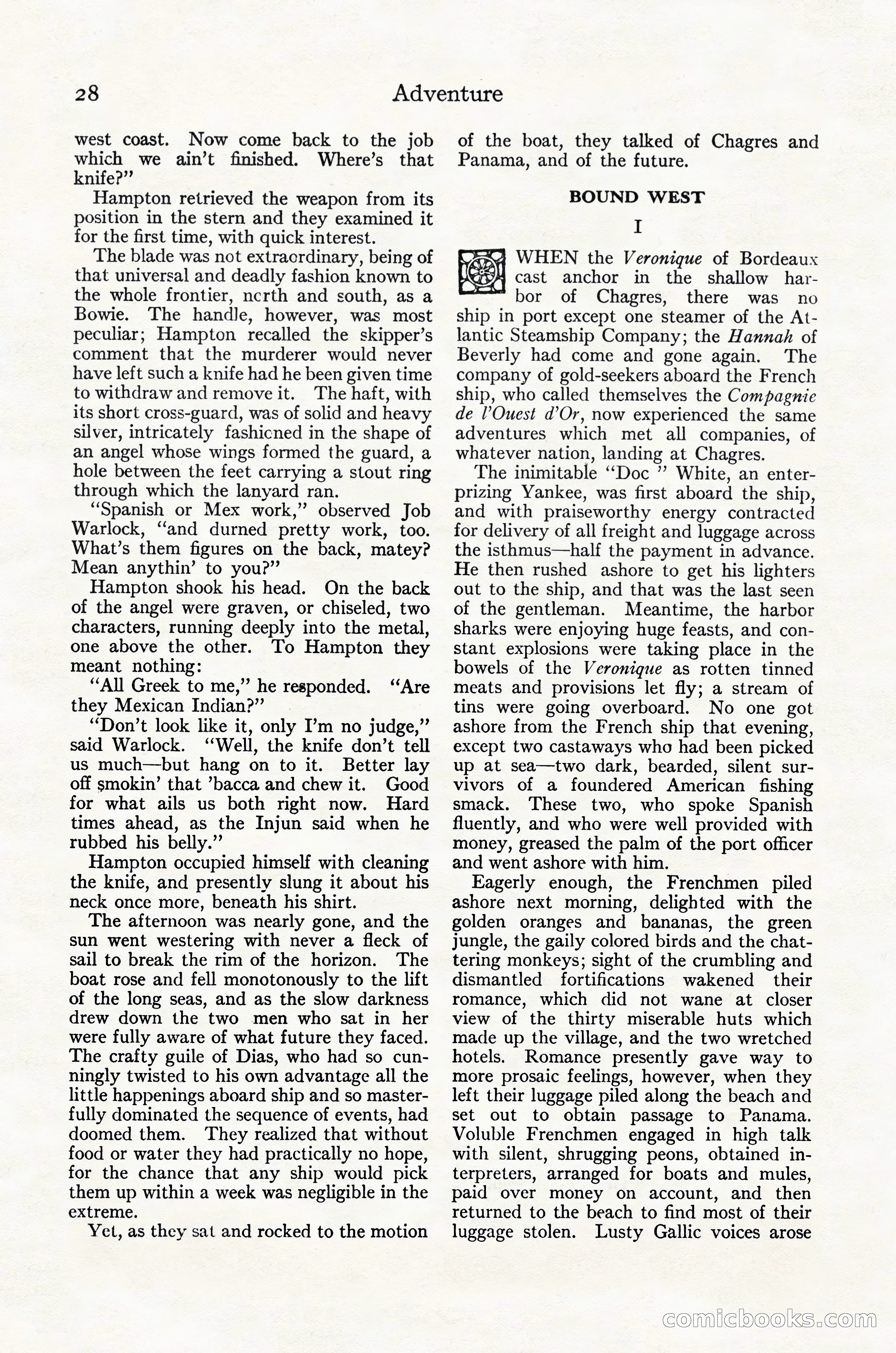 Adventure Magazine Cover, October 30, 1924 — page 38 of 204