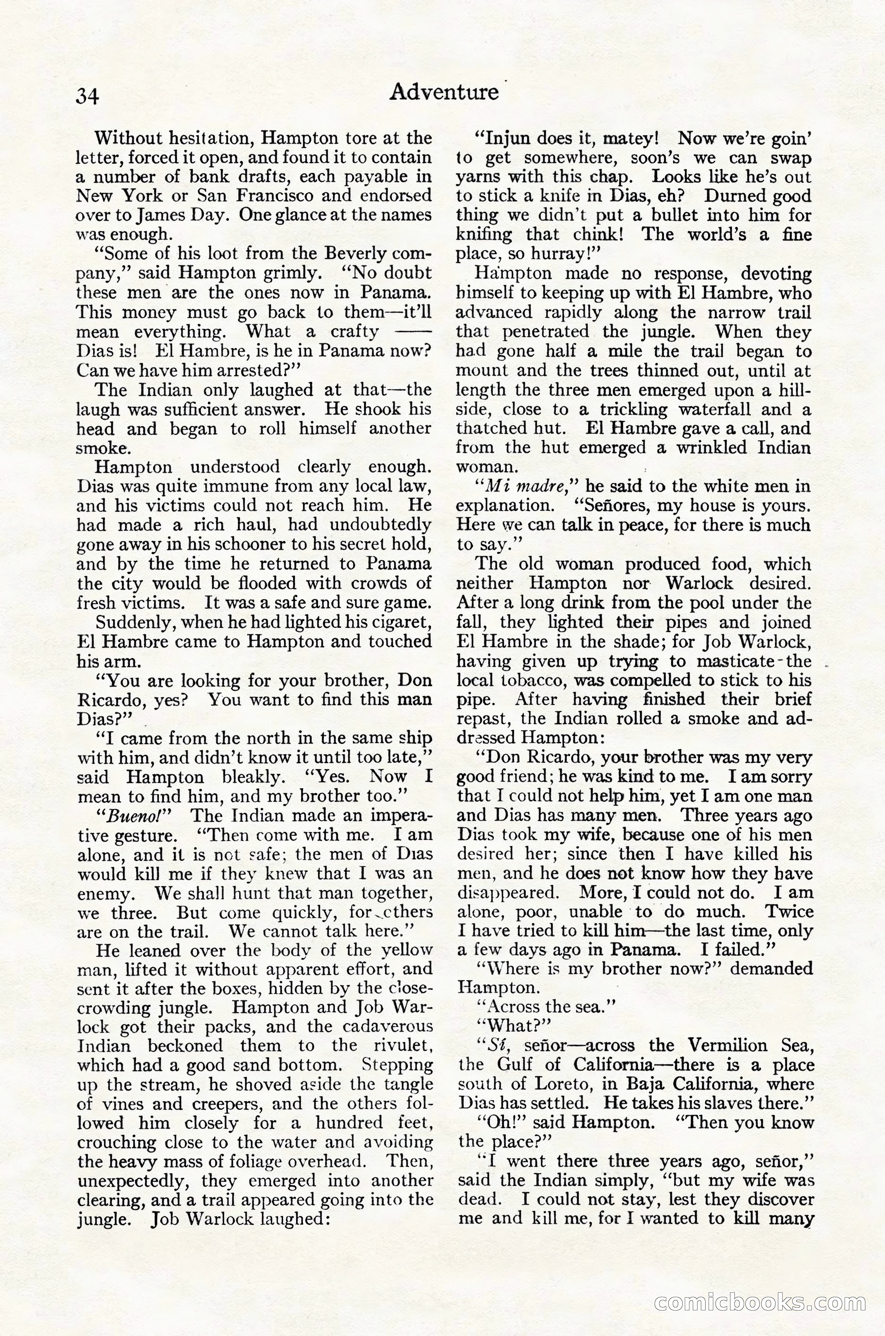 Adventure Magazine Cover, October 30, 1924 — page 44 of 204
