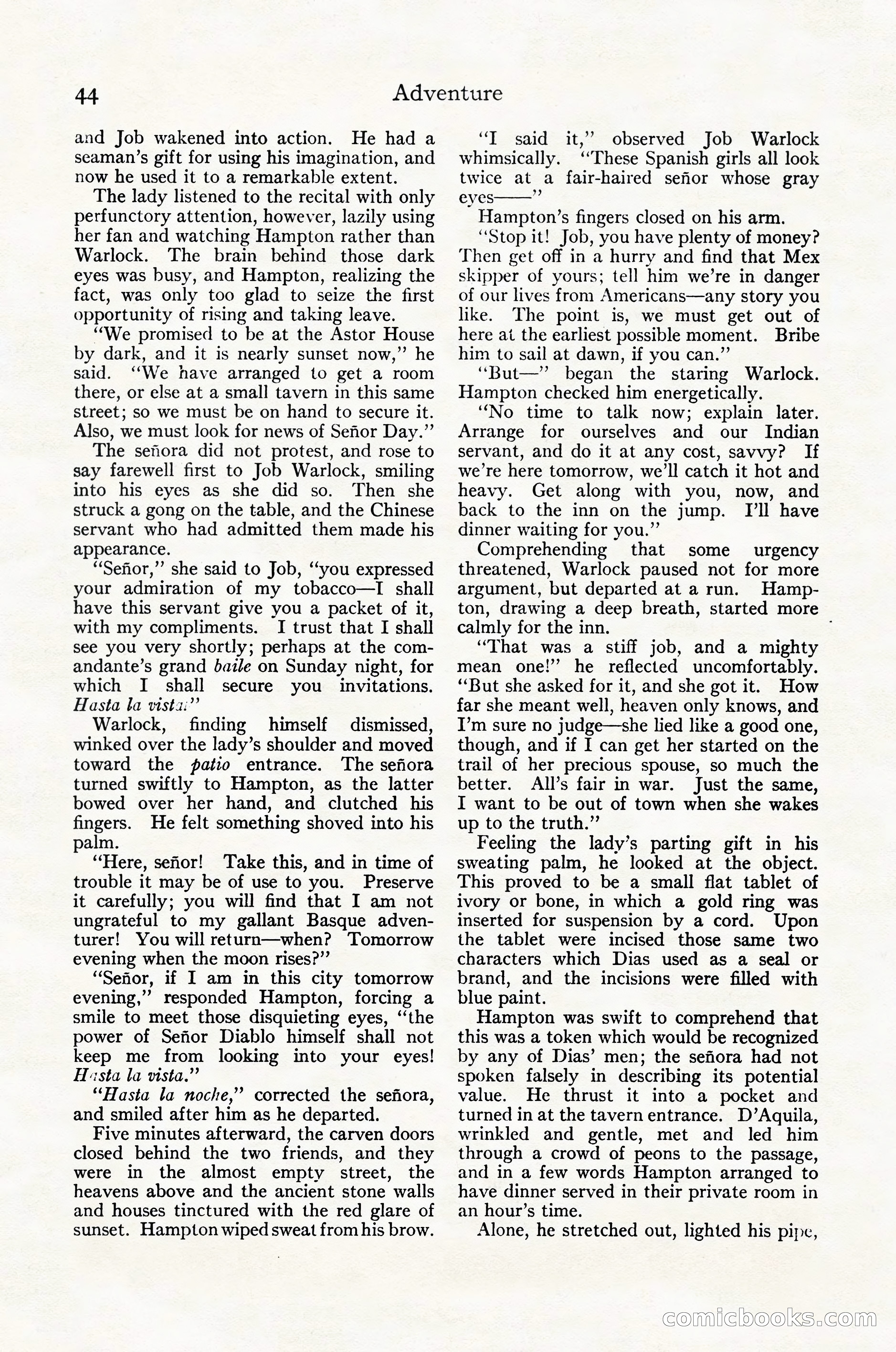 Adventure Magazine Cover, October 30, 1924 — page 54 of 204