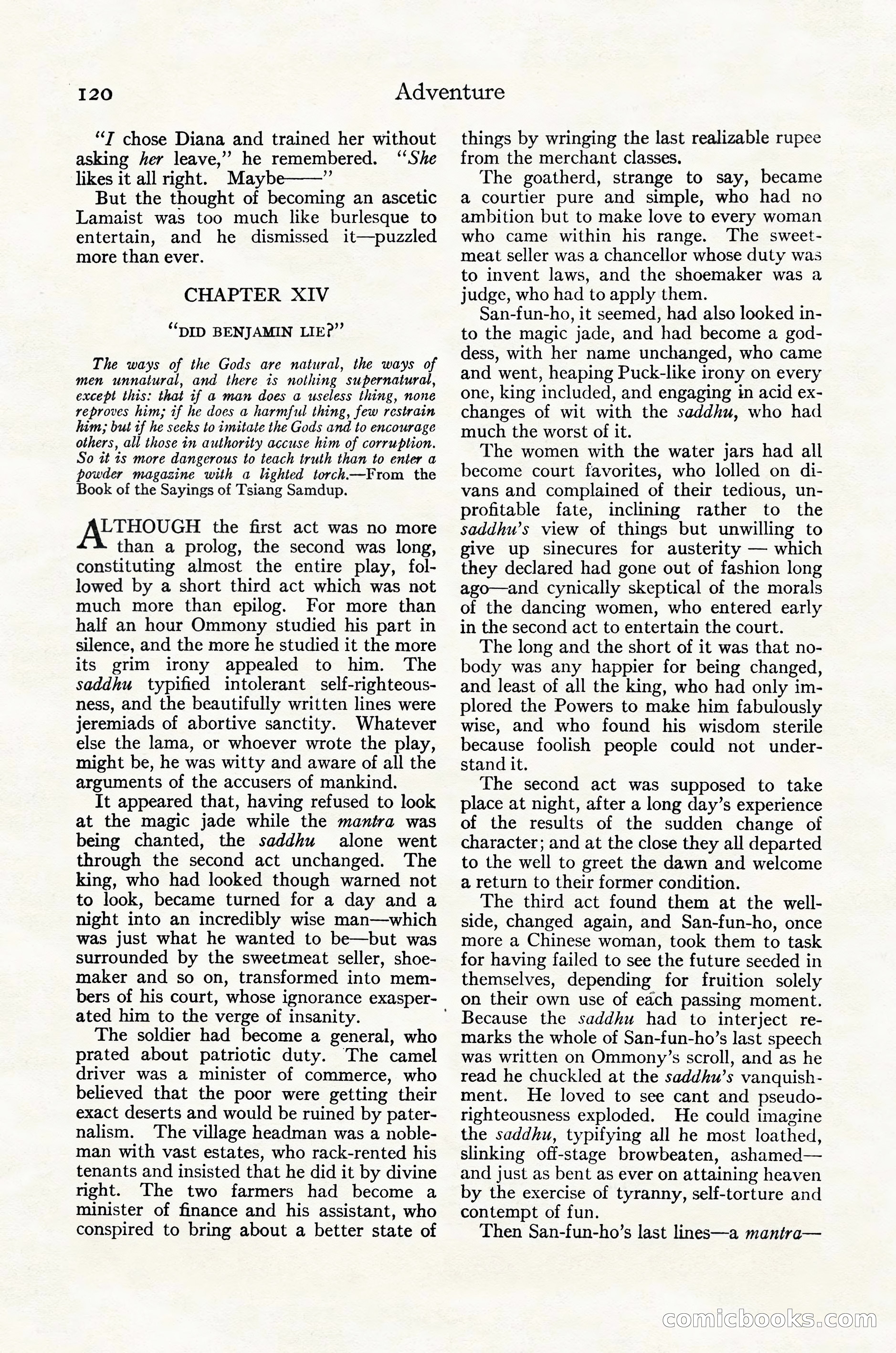 Adventure Magazine Cover, October 30, 1924 — page 130 of 204