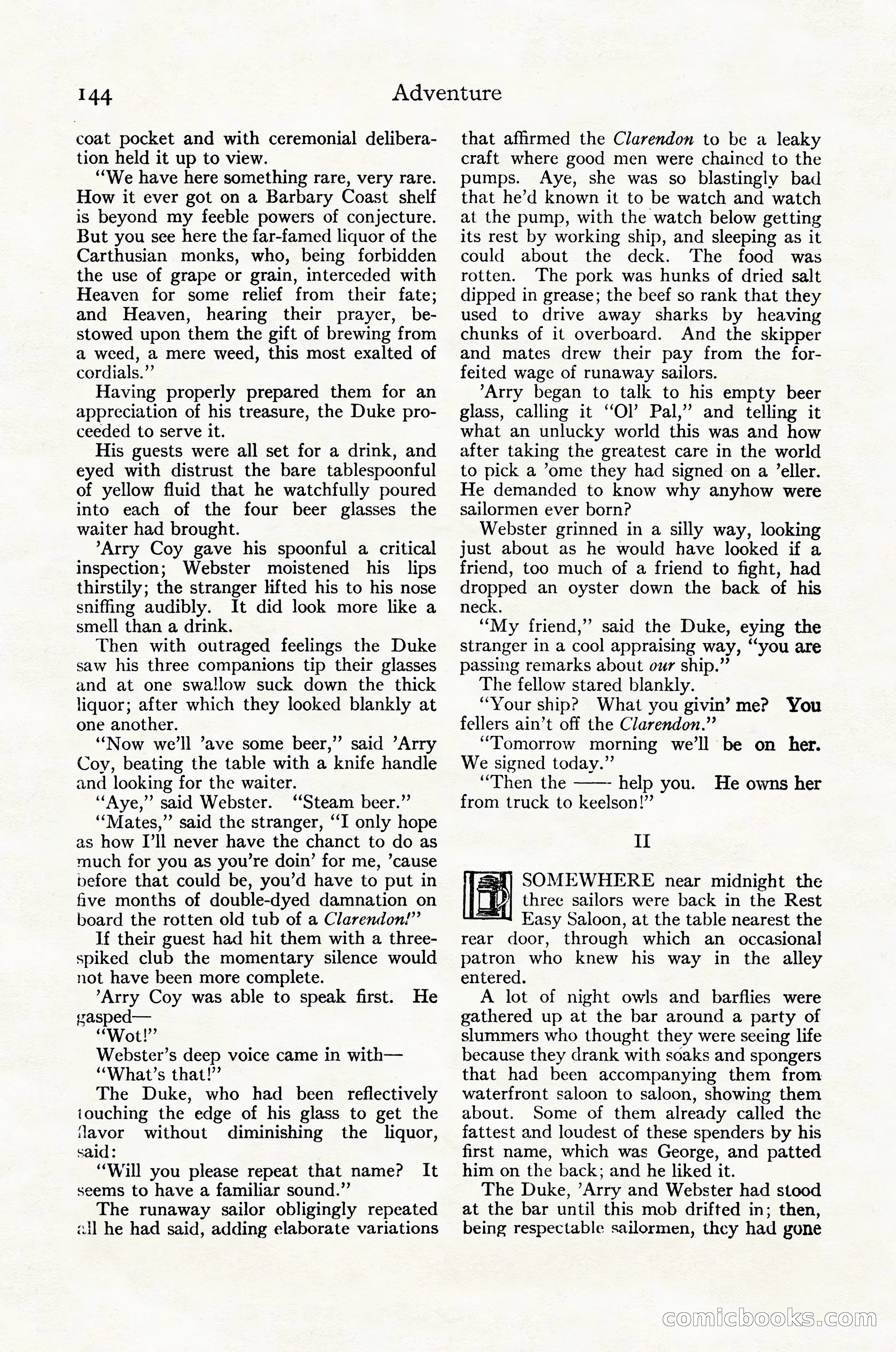Adventure Magazine Cover, October 30, 1924 — page 154 of 204